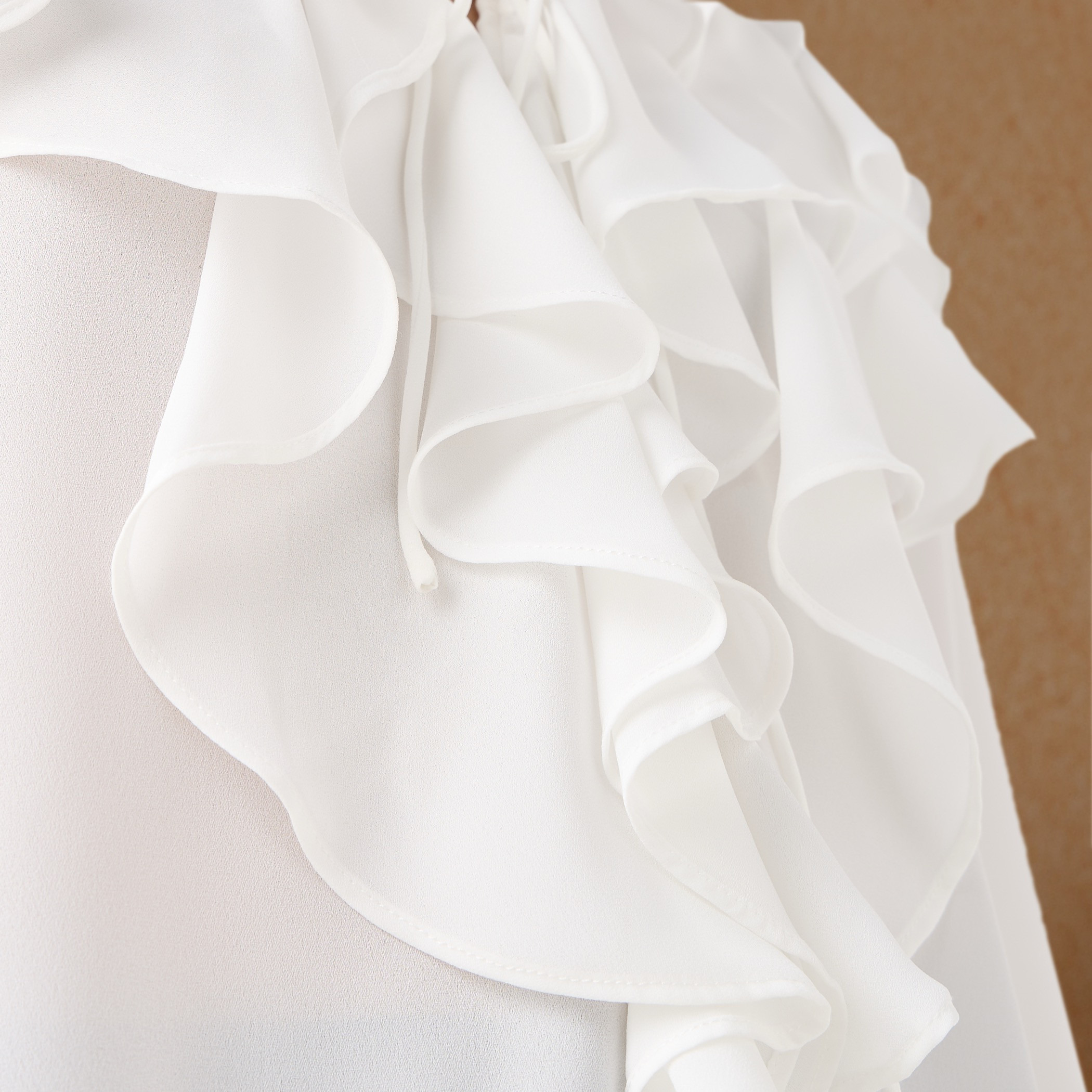 Ruffle Detail Top with Tie-Up Neck and Long Sleeves-women-clothing-shirtsandblouses-blouses-image-6