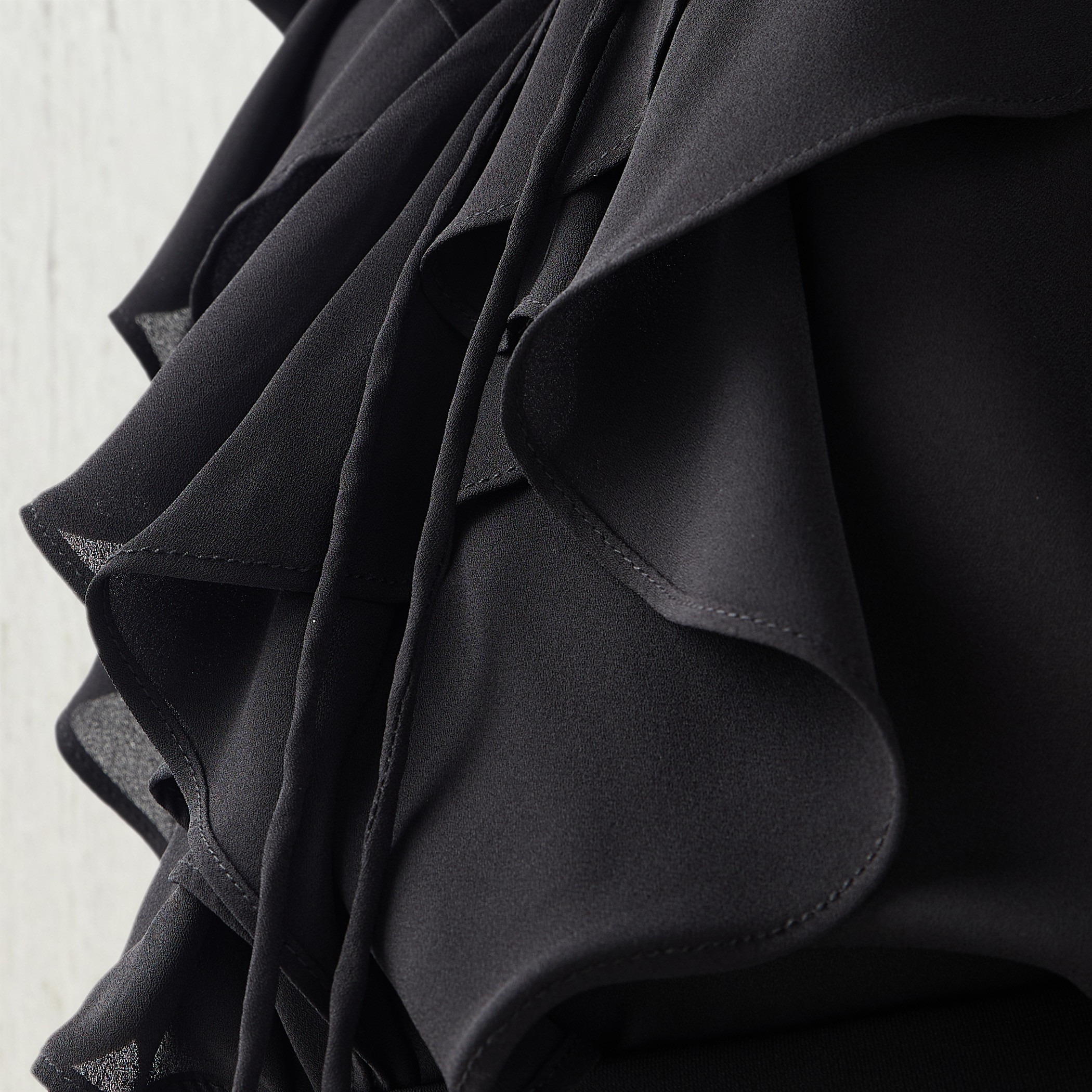 Ruffle Detail Top with Tie-Up Neck and Long Sleeves-women-clothing-shirtsandblouses-blouses-image-6