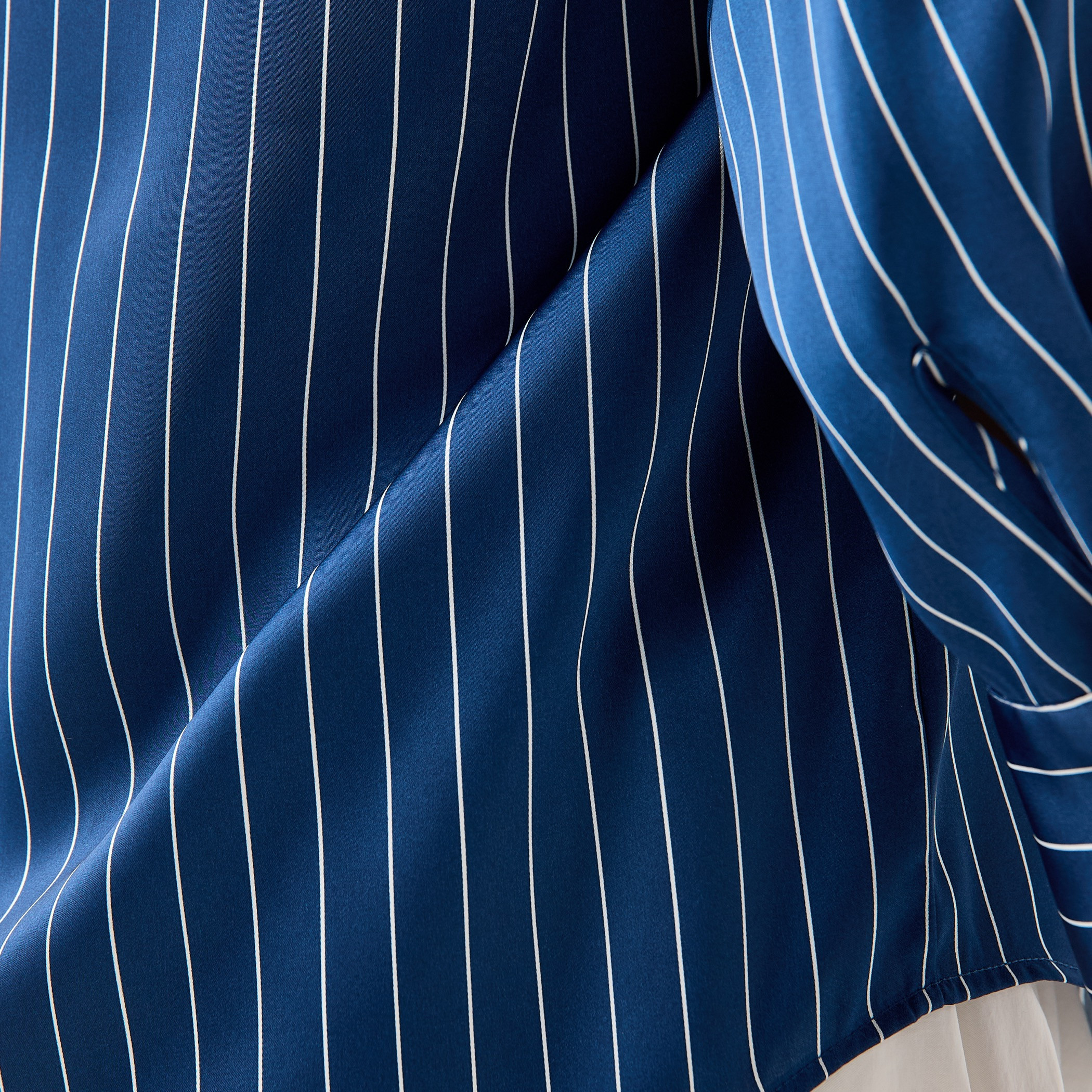 Regular Fit Striped Satin Shirt with Collar and Long Sleeves-women-clothing-shirtsandblouses-shirts-image-6