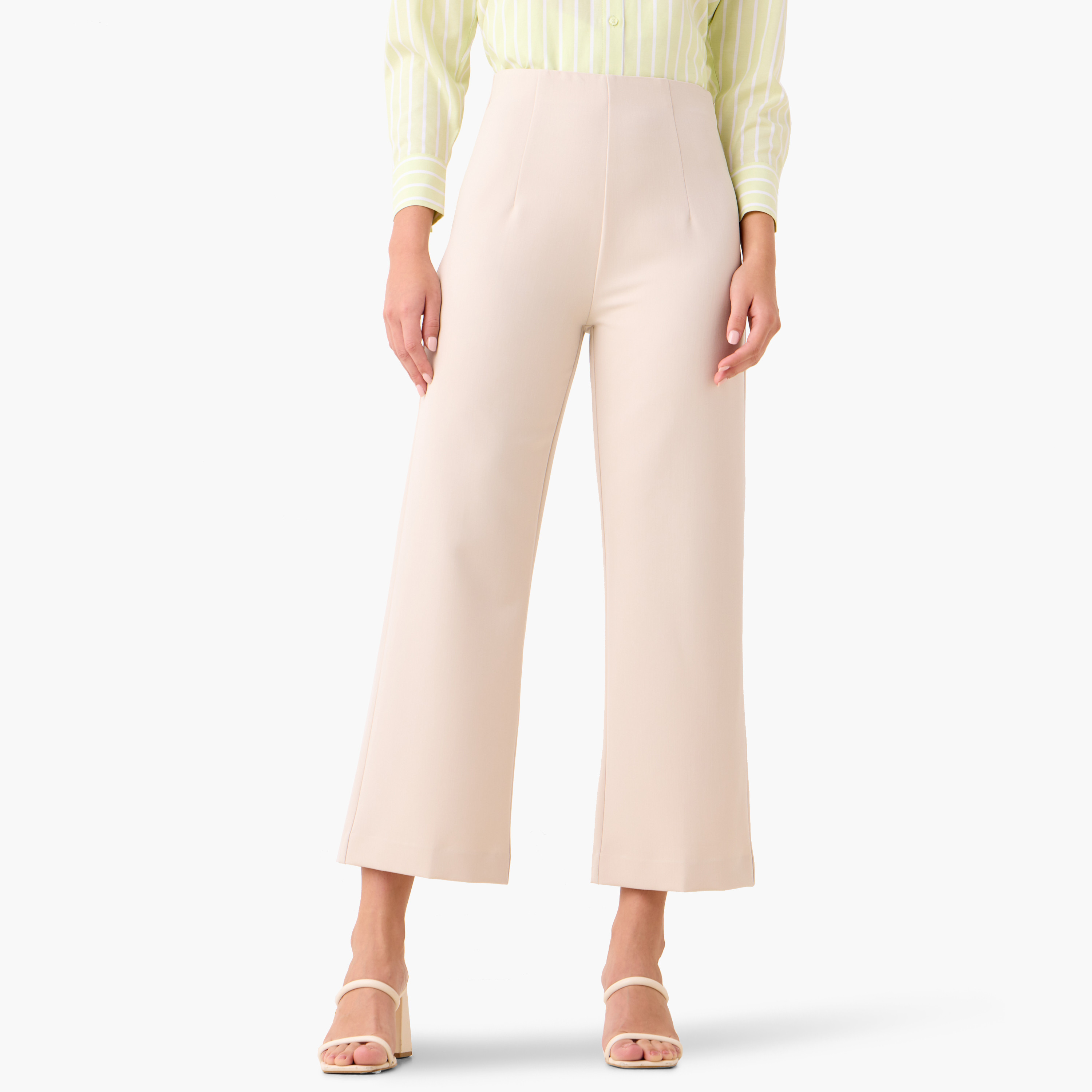 Pleated Trousers with Zip Closure-women-clothing-bottoms-trousers-image-1