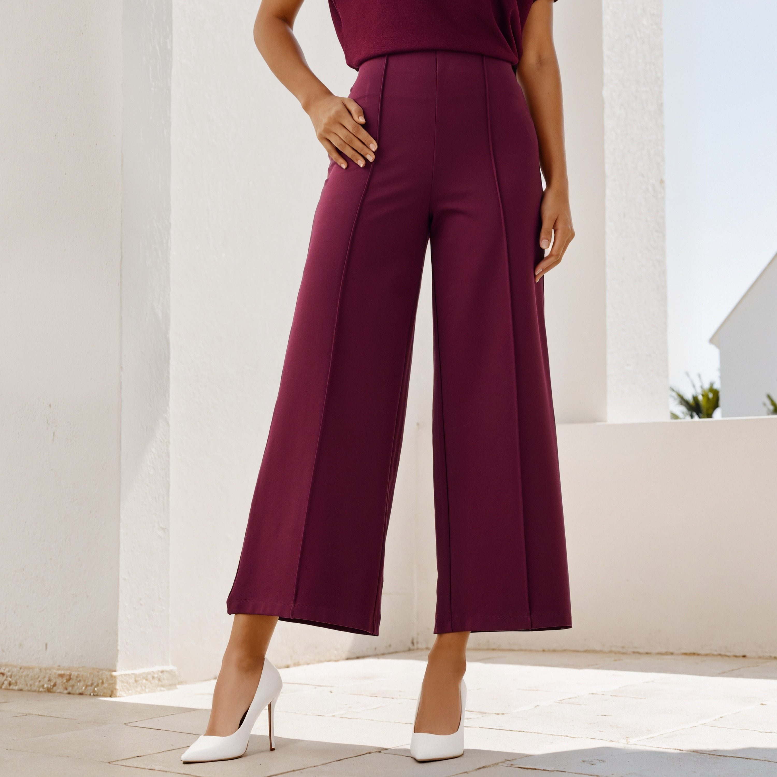 Regular Fit Ponte Pants-women-clothing-bottoms-trousers-image-1