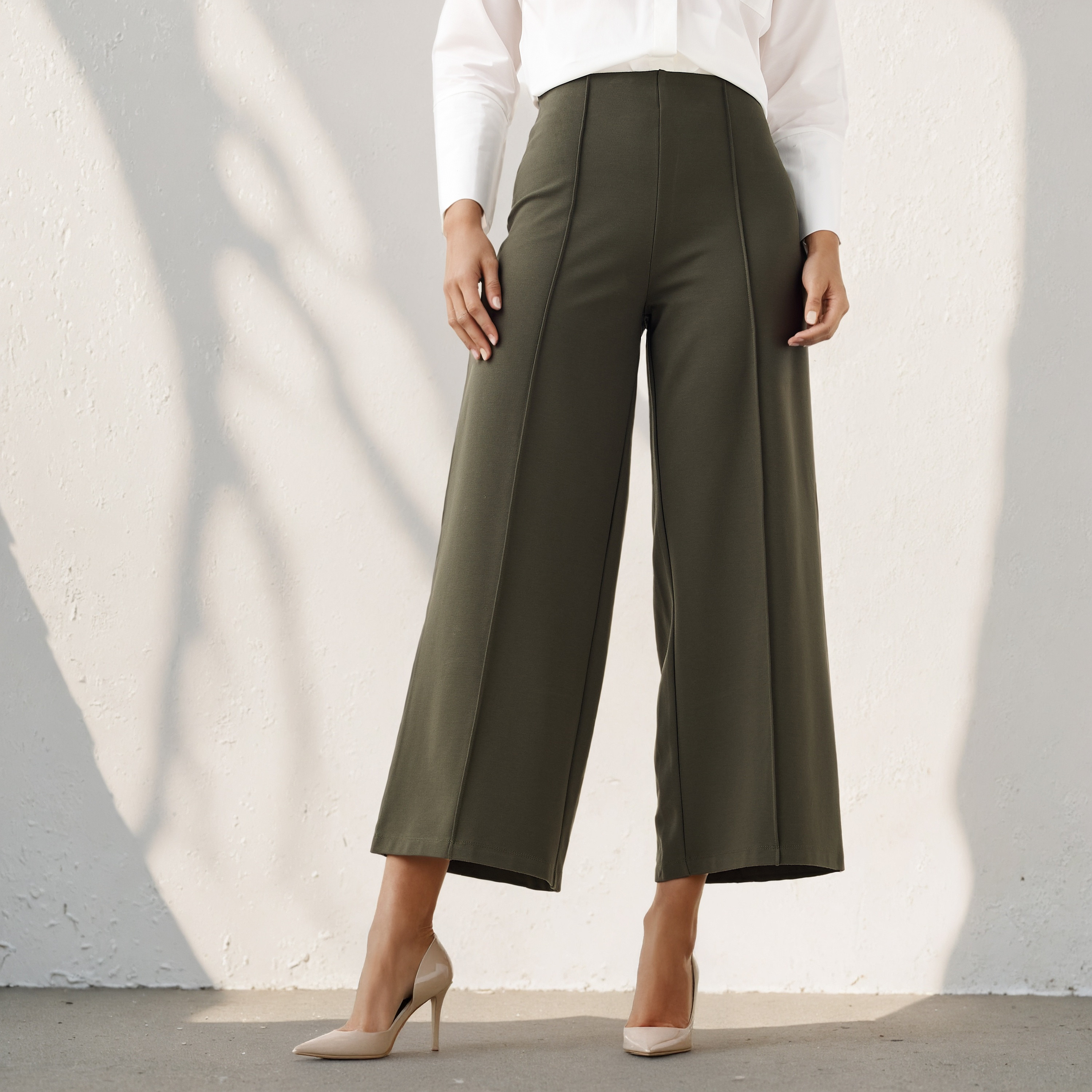 Regular Fit Ponte Pants-women-clothing-bottoms-trousers-image-1