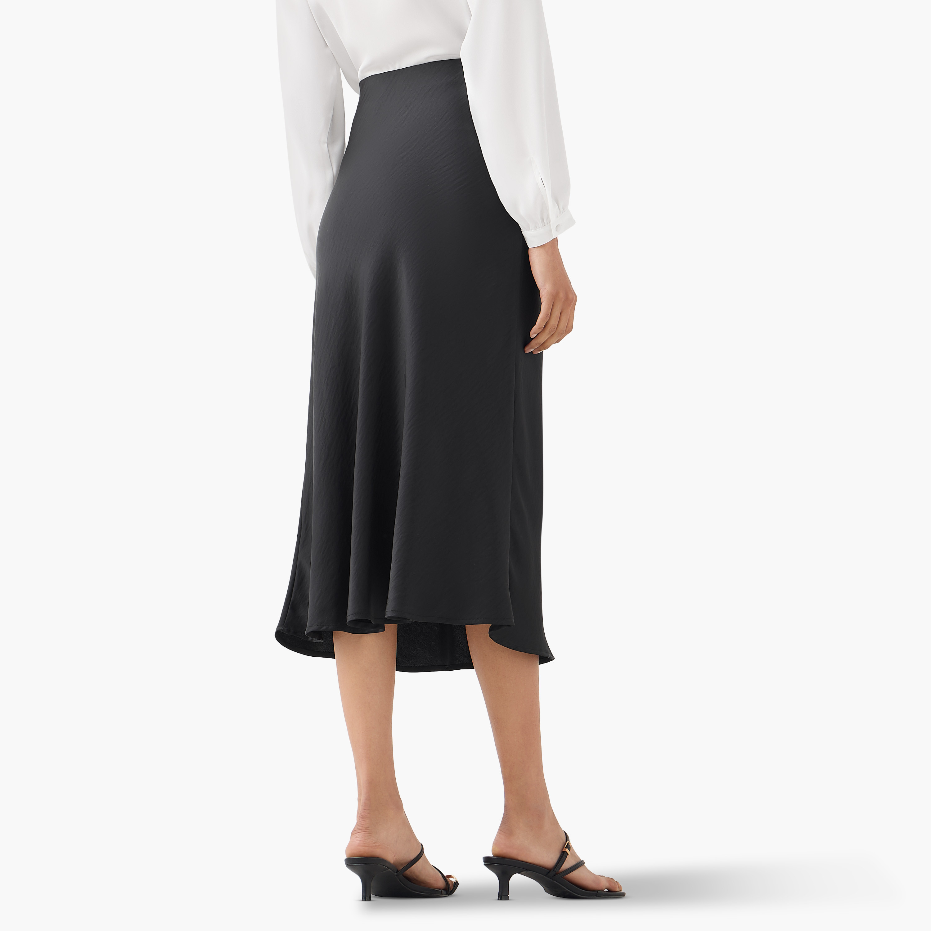 Textured Flared Skirt with Elasticated Waistband-women-clothing-bottoms-skirts-image-3