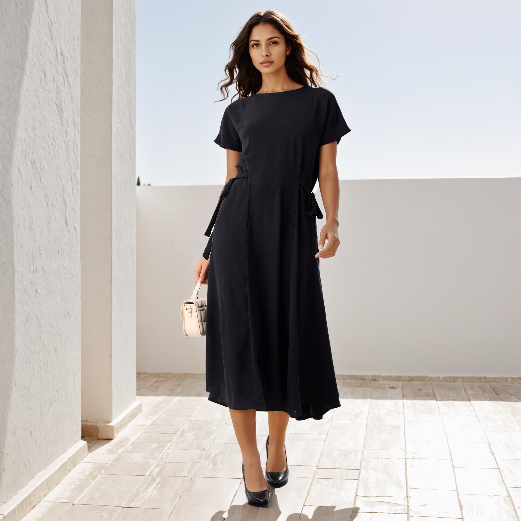 A-line Midi Side Tie-Up Dress-women-clothing-dresses-image-2