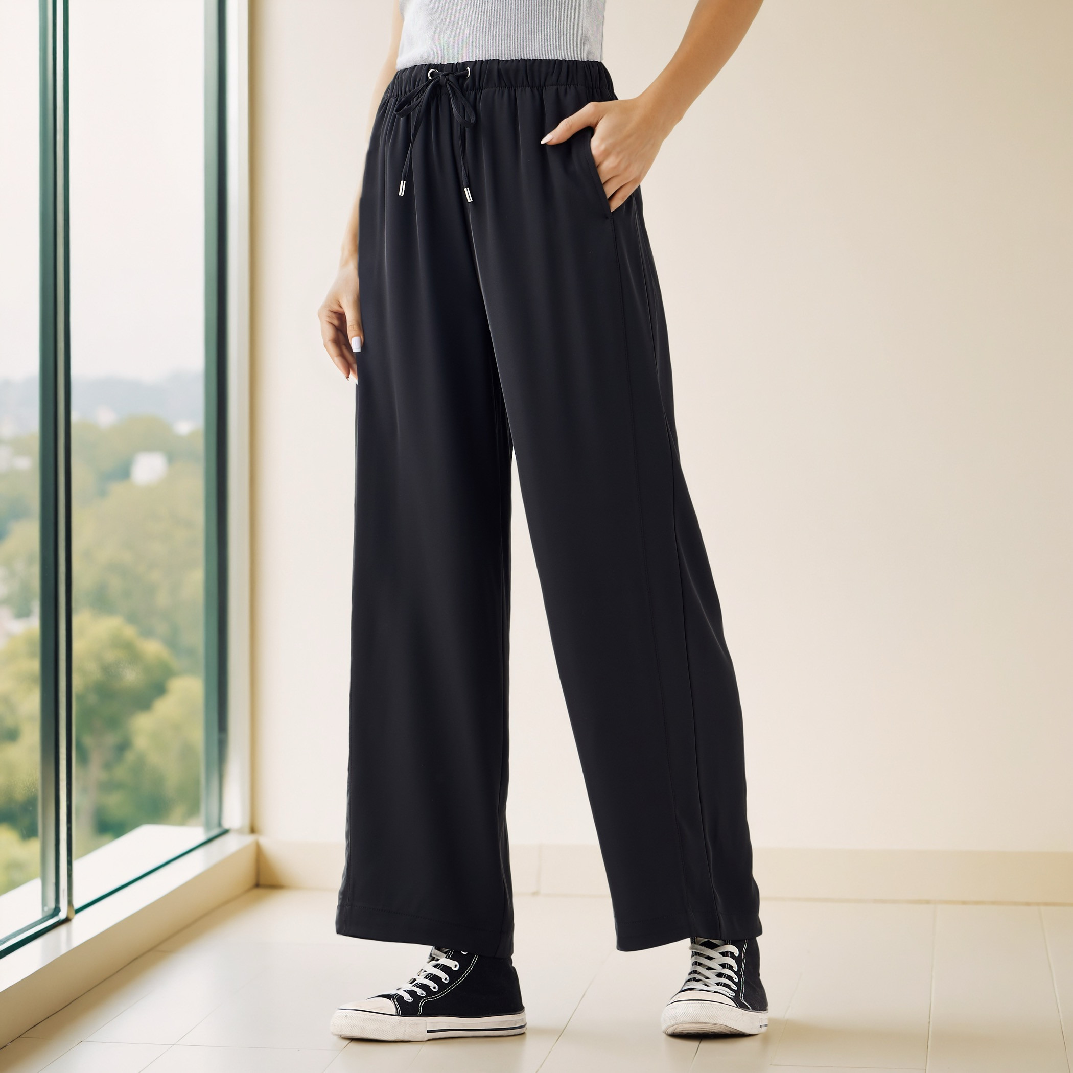Wide-Leg Flexi Waist Pants with Pockets-women-clothing-bottoms-trousers-image-1