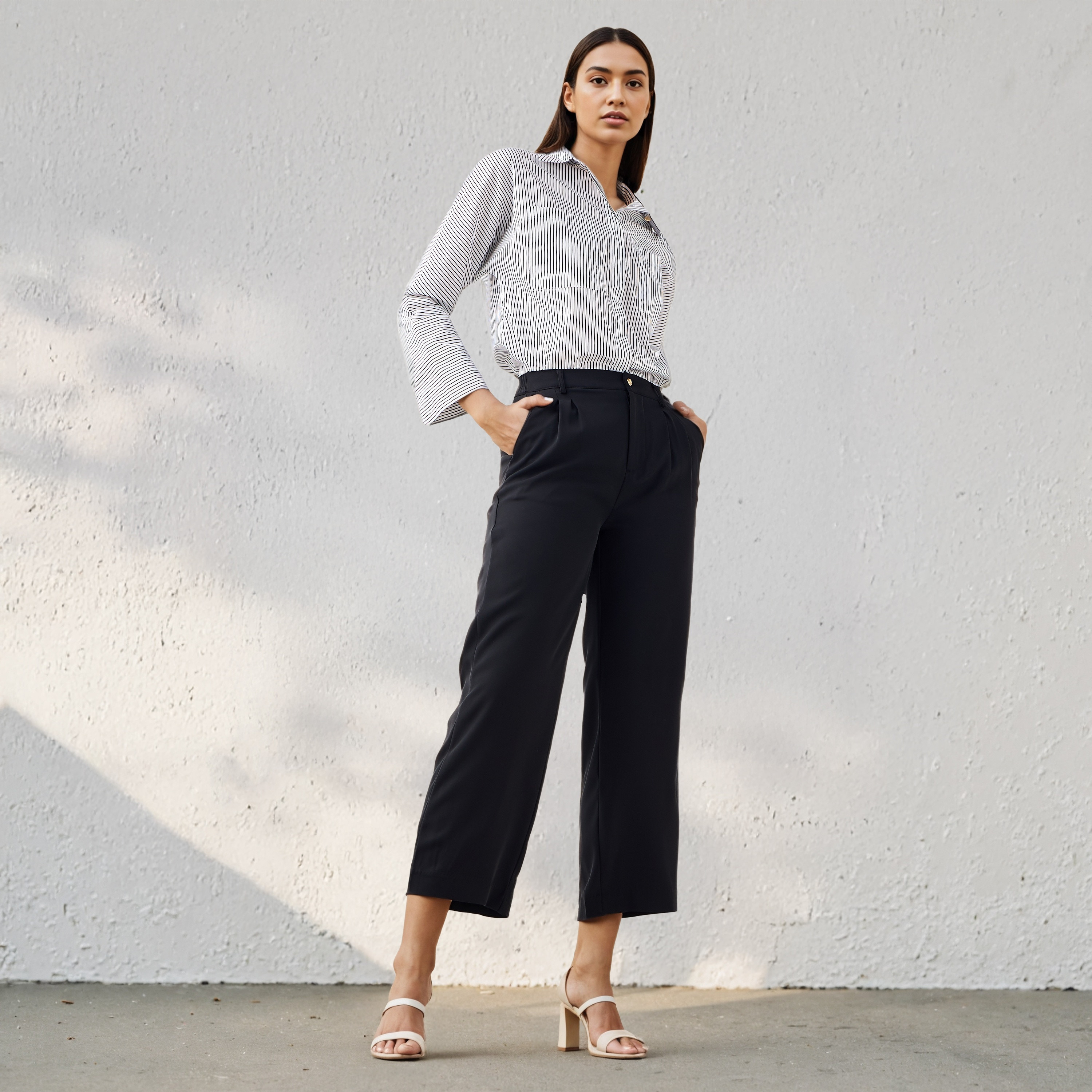 Pleated Regular Fit Trousers-women-clothing-bottoms-trousers-image-2