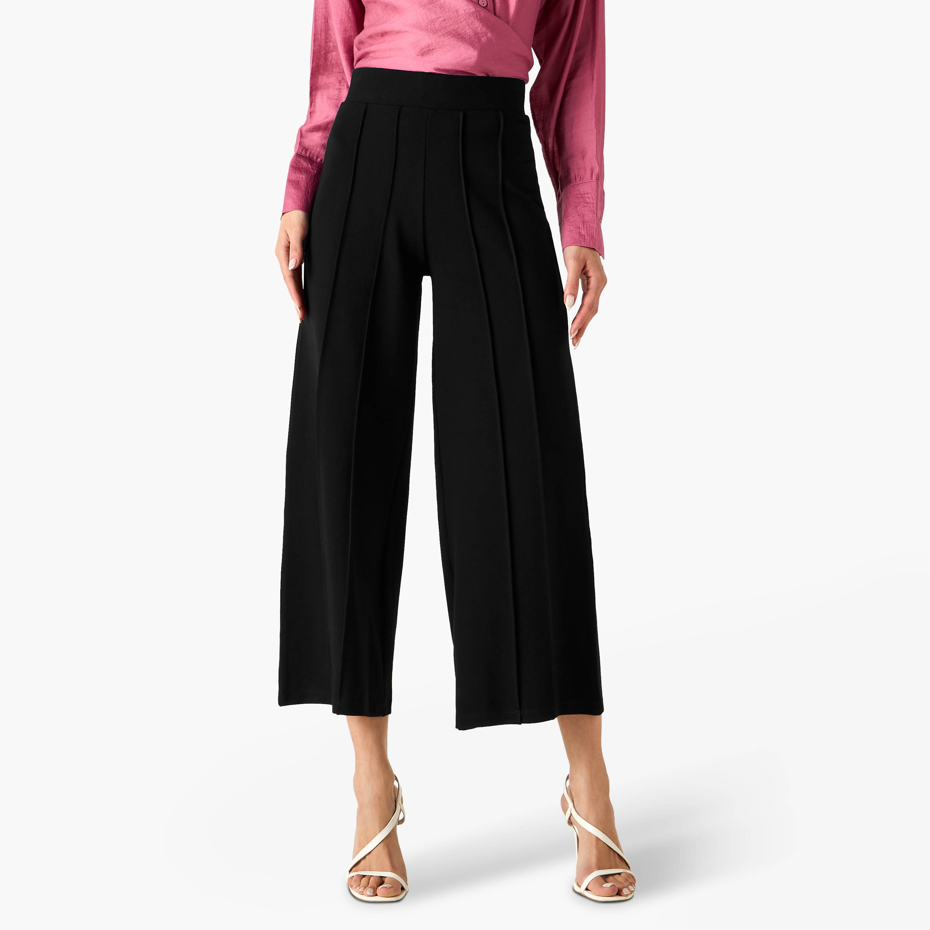 بنطلون بونتي بينتوك بقصة عادية-women-clothing-trousers-image-1