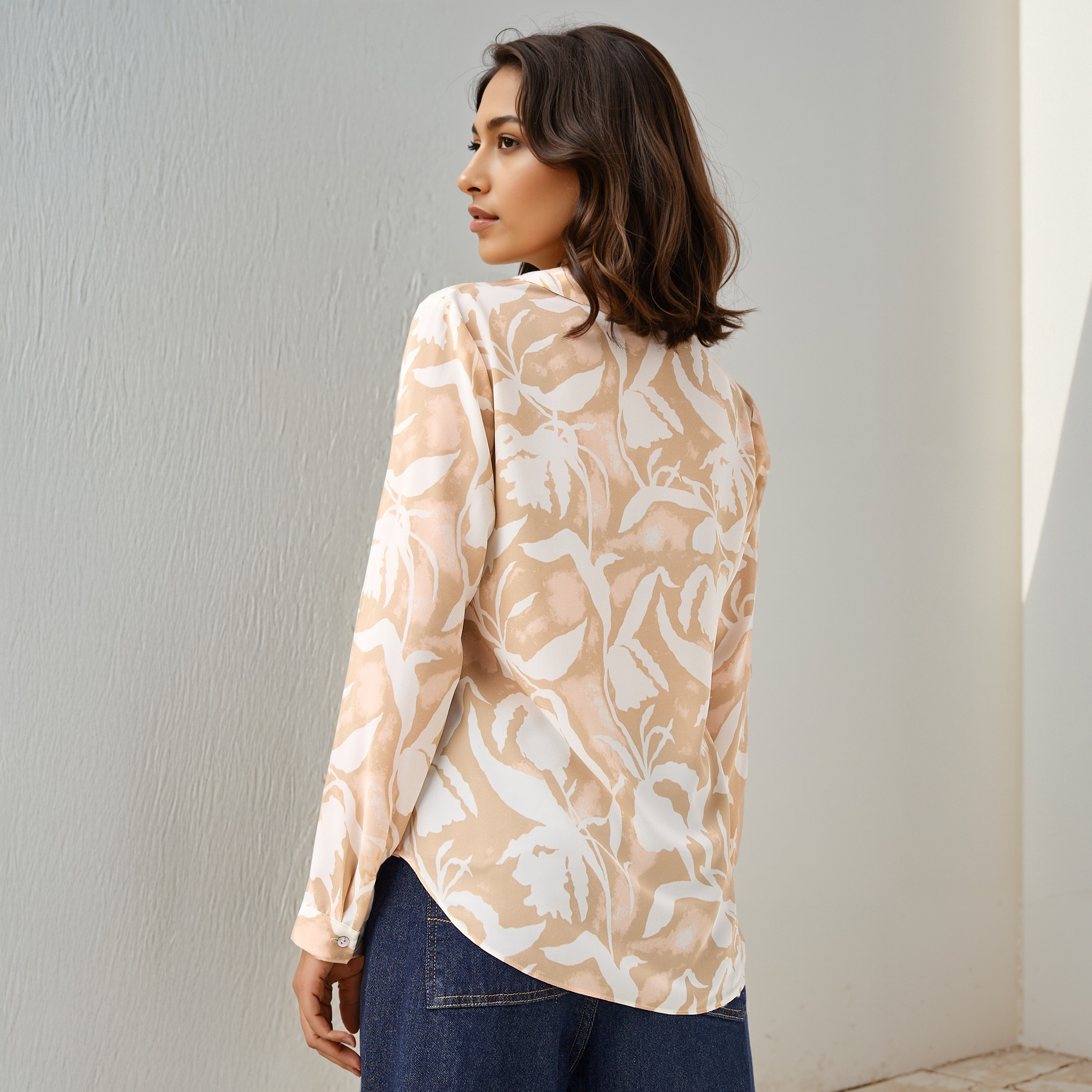 All-Over Print Shirt with Lapel Collar-women-clothing-shirtsandblouses-shirts-image-3