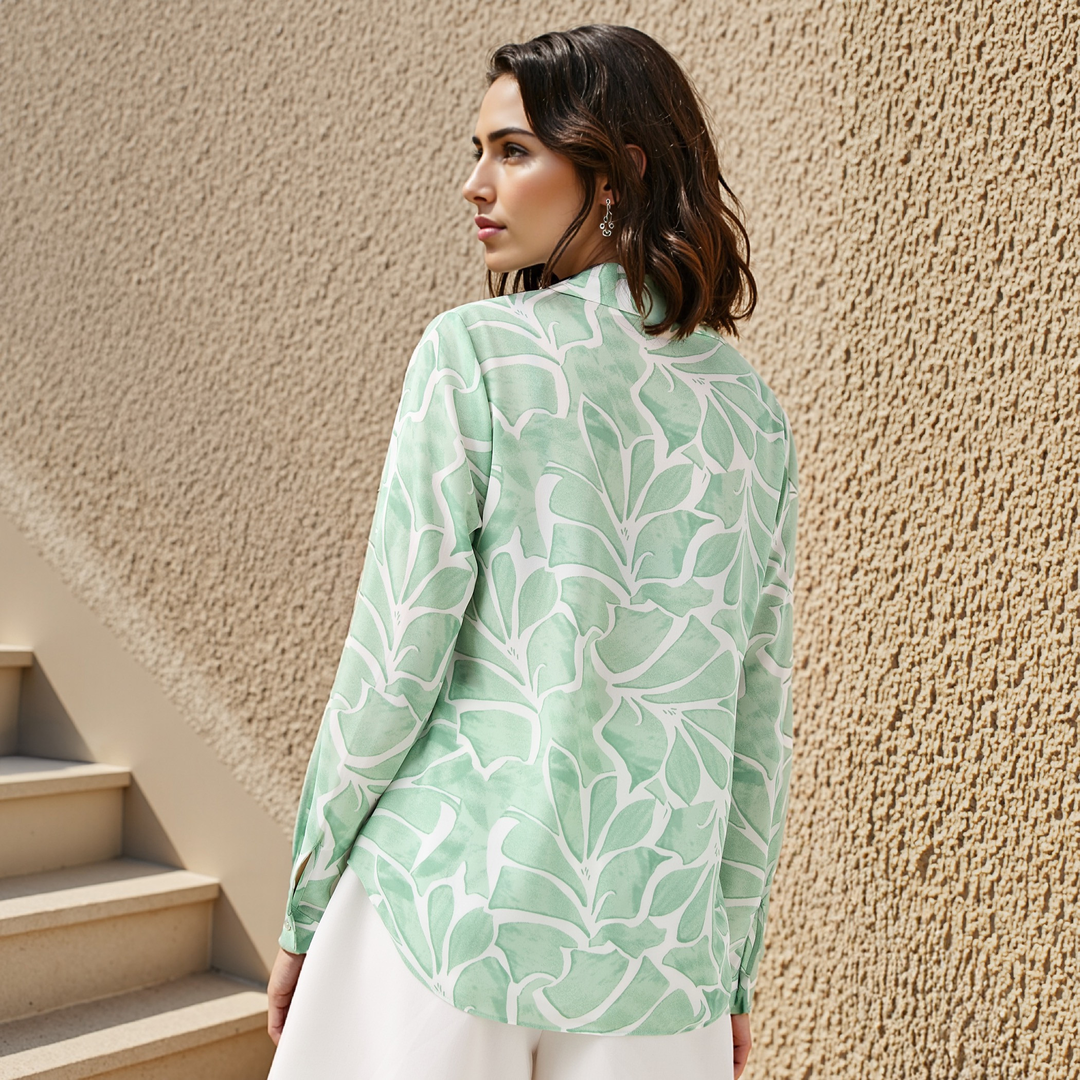 All-Over Print Shirt with Lapel Collar-women-clothing-shirtsandblouses-shirts-image-3
