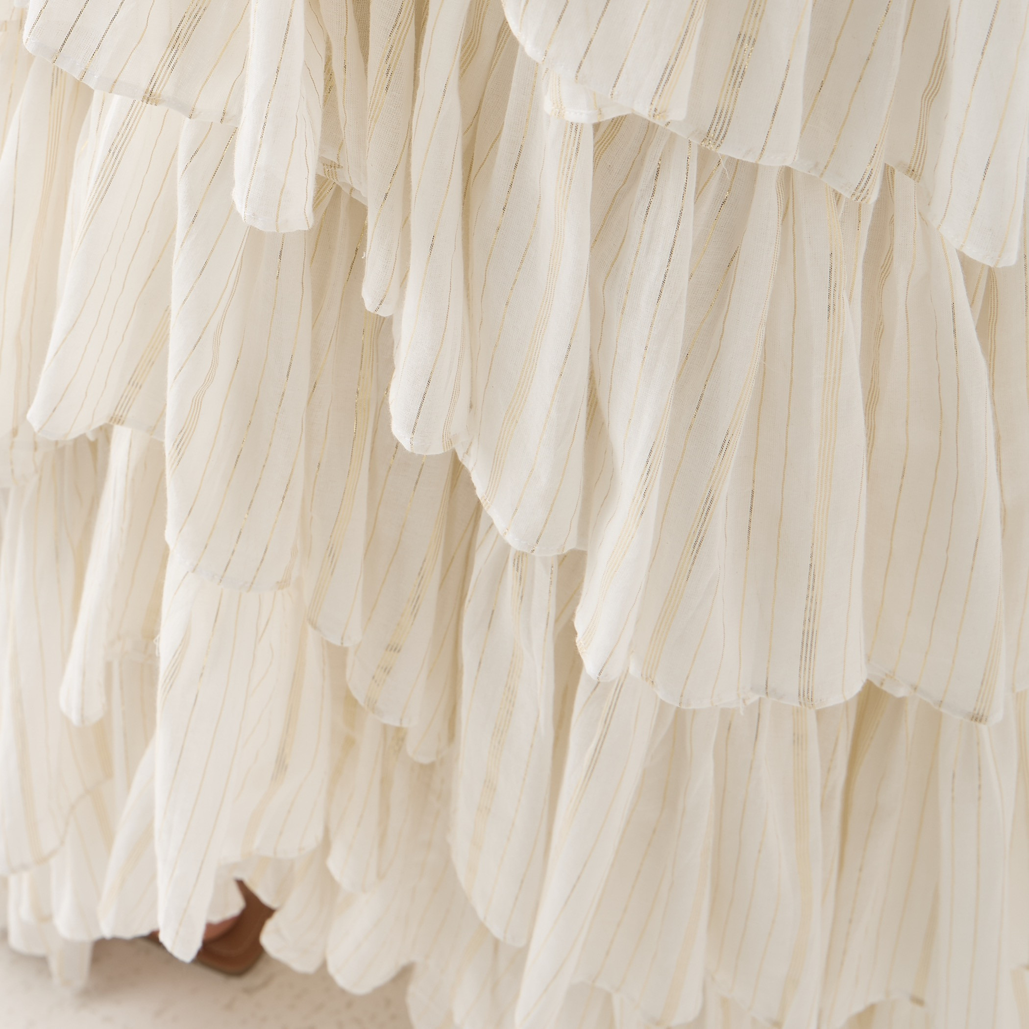 Lurex Detail Sleeveless Tiered Rara Cotton Dress-women-clothing-dresses-image-5