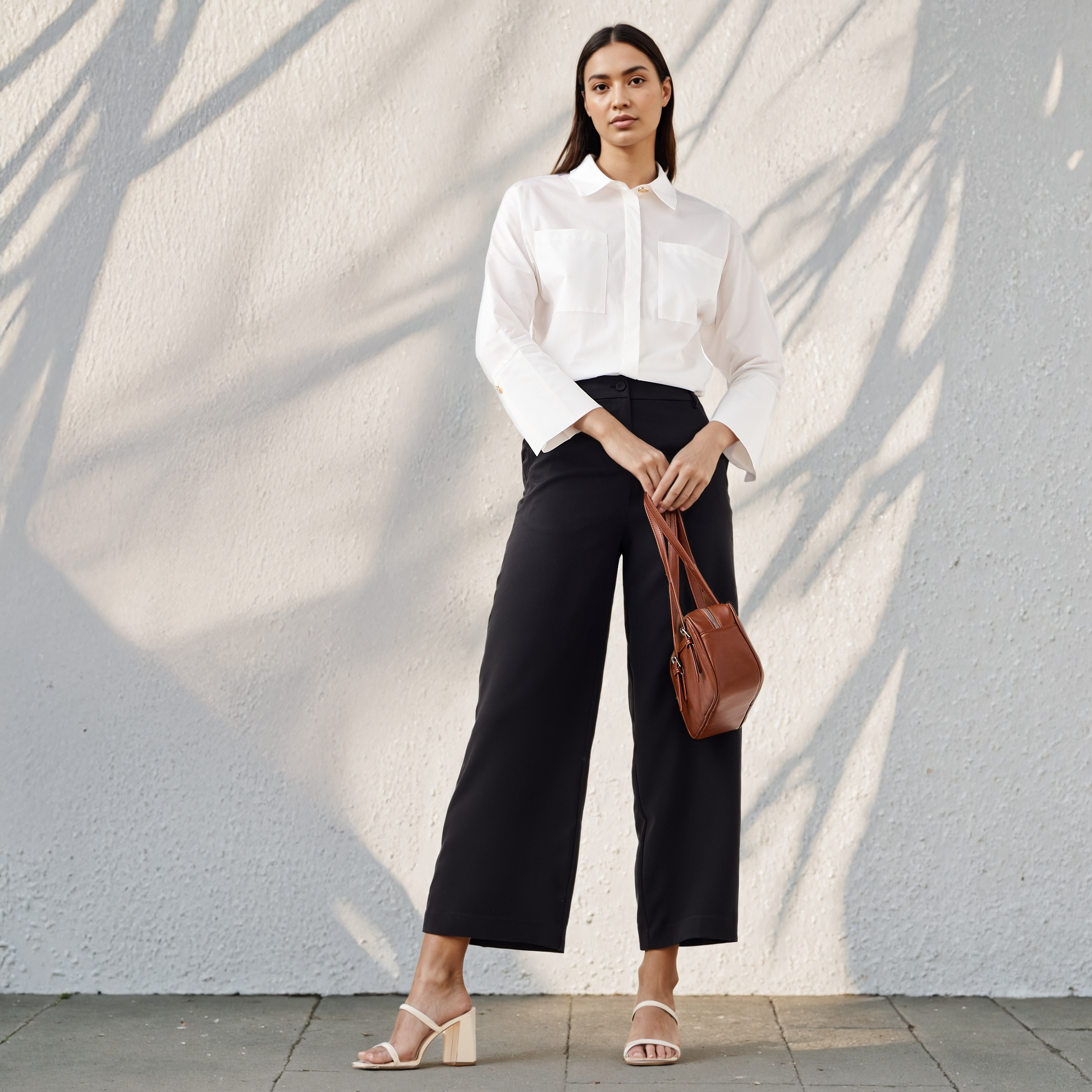 Regular Fit Shirt with Chest Pockets-women-clothing-shirtsandblouses-shirts-image-2