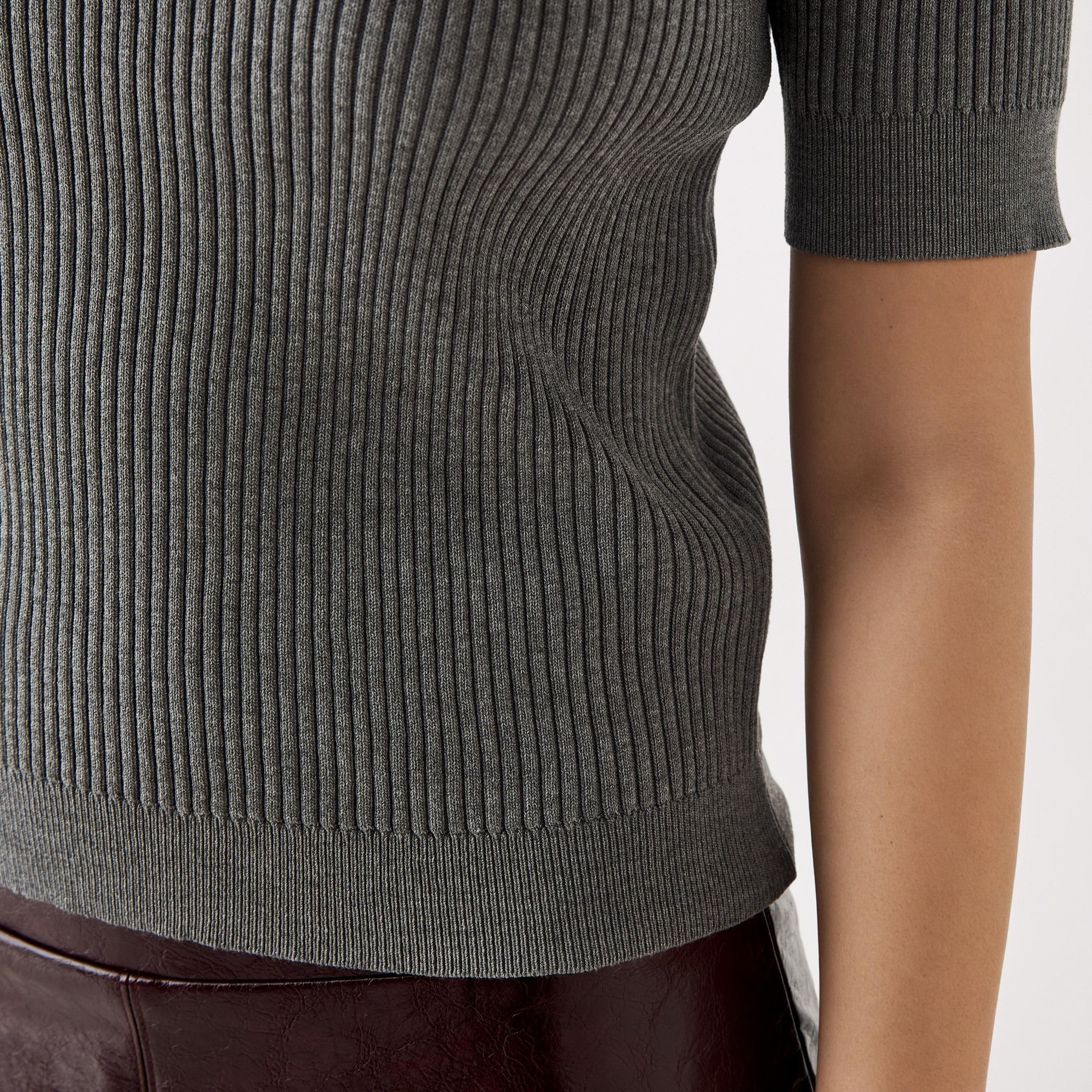 Ribbed Collared Polo T-shirt-women-clothing-tshirts-image-5