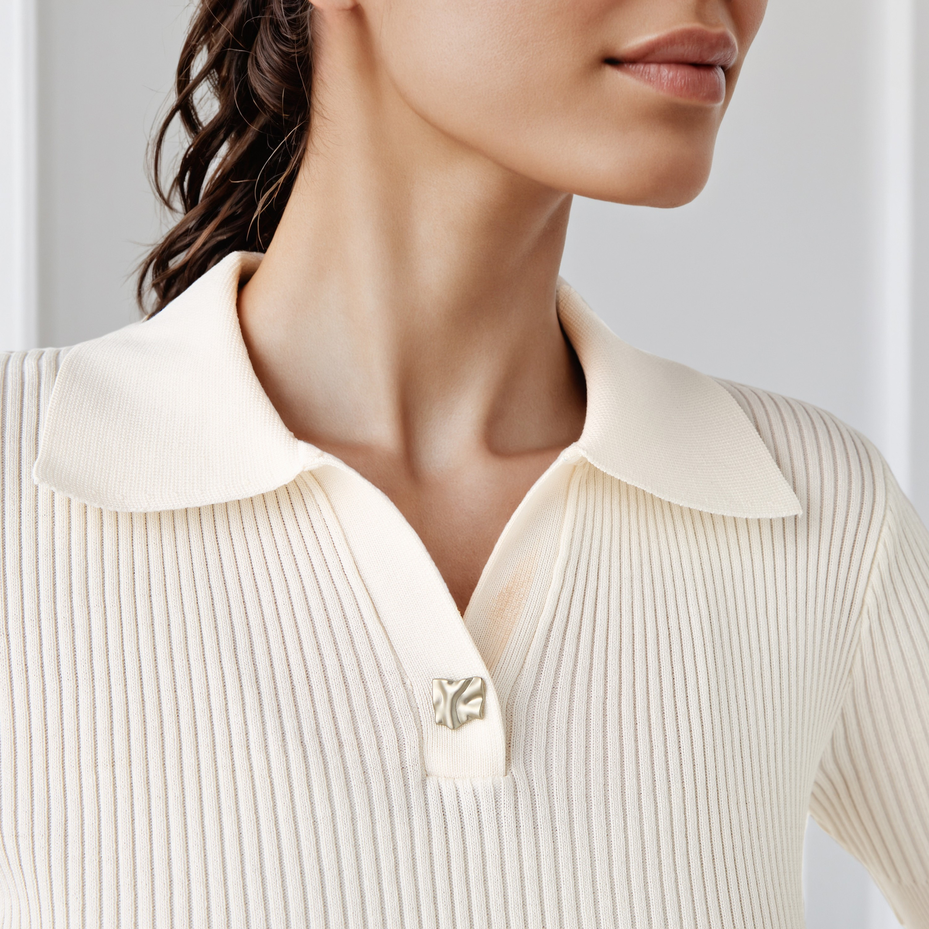 Ribbed Collared Polo T-shirt-women-clothing-tshirts-image-4