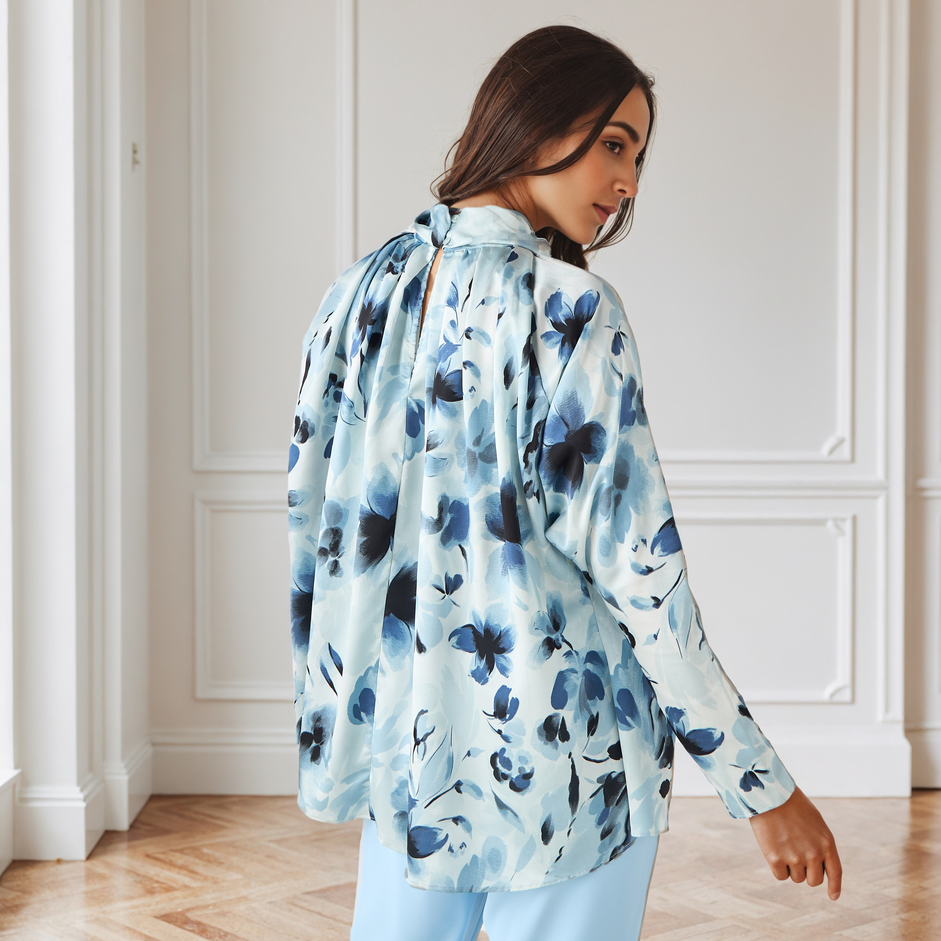 Floral Print Trapeze Viscose Top-women-clothing-shirtsandblouses-blouses-image-3