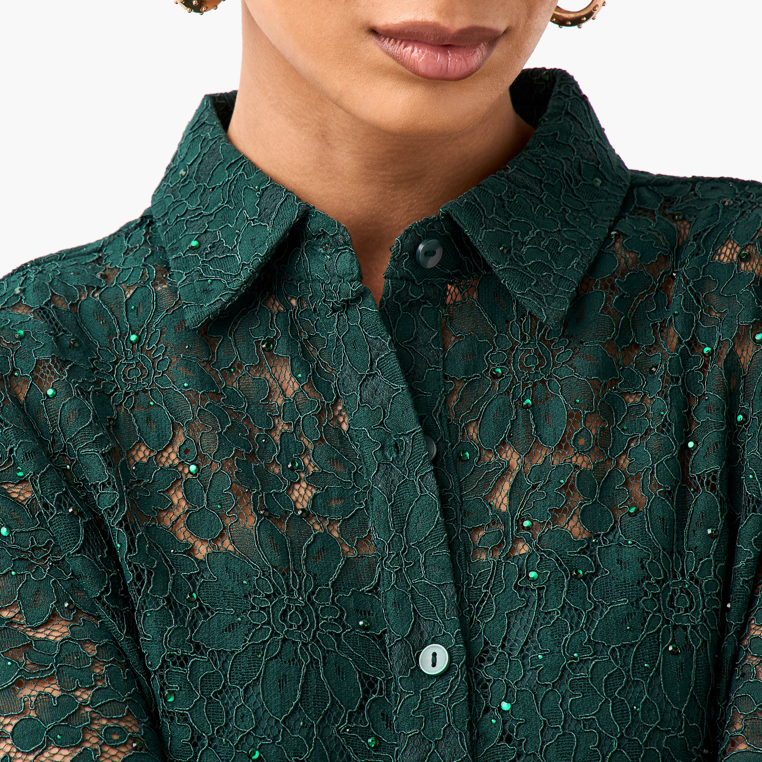Regular Fit Lace Shirt with Collar-women-clothing-shirtsandblouses-shirts-image-3