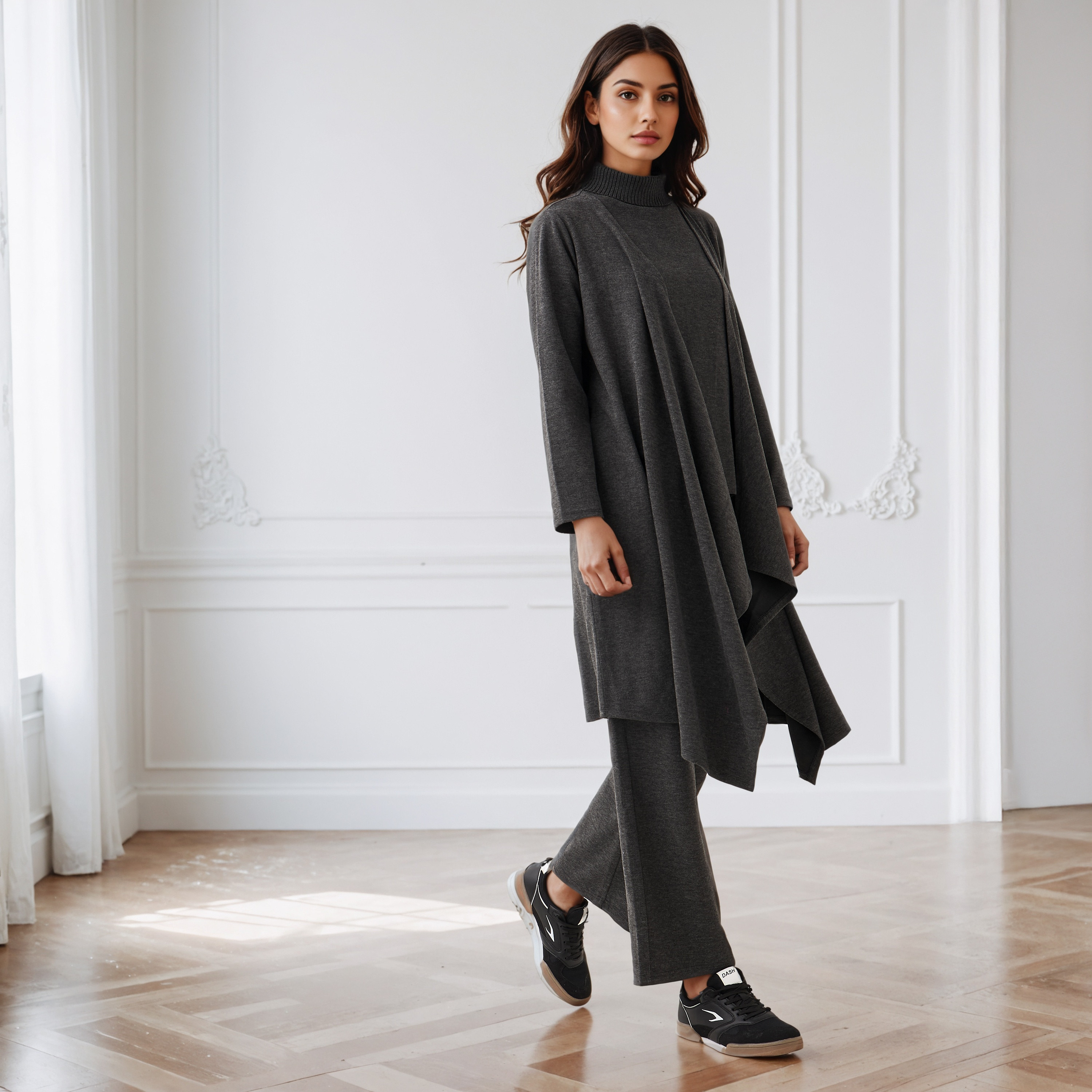 كارديجان طويل بحافة غير متماثلة وقصة مريحة-women-winterwear-cardigansandjumpers-cardigans-image-4