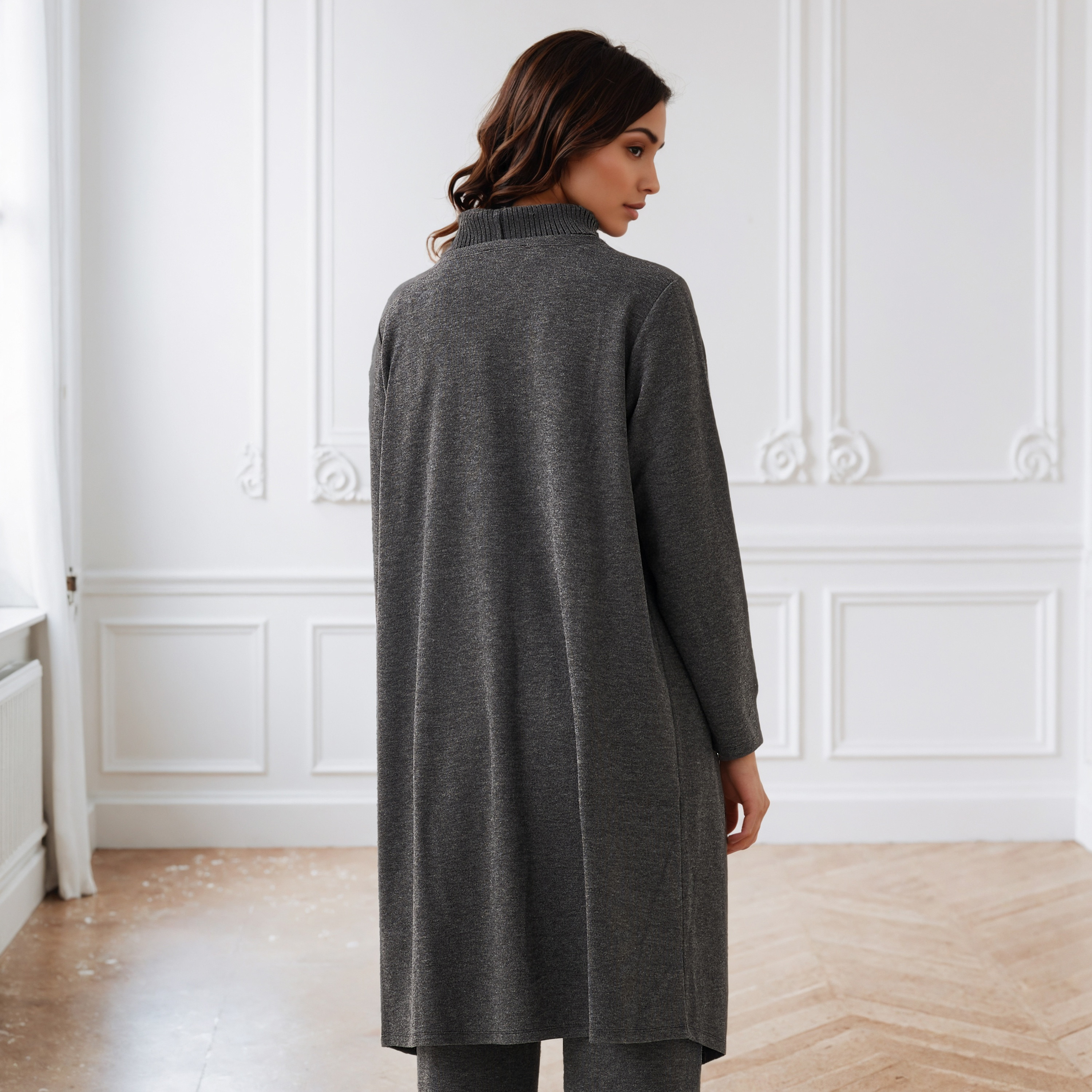 كارديجان طويل بحافة غير متماثلة وقصة مريحة-women-winterwear-cardigansandjumpers-cardigans-image-3