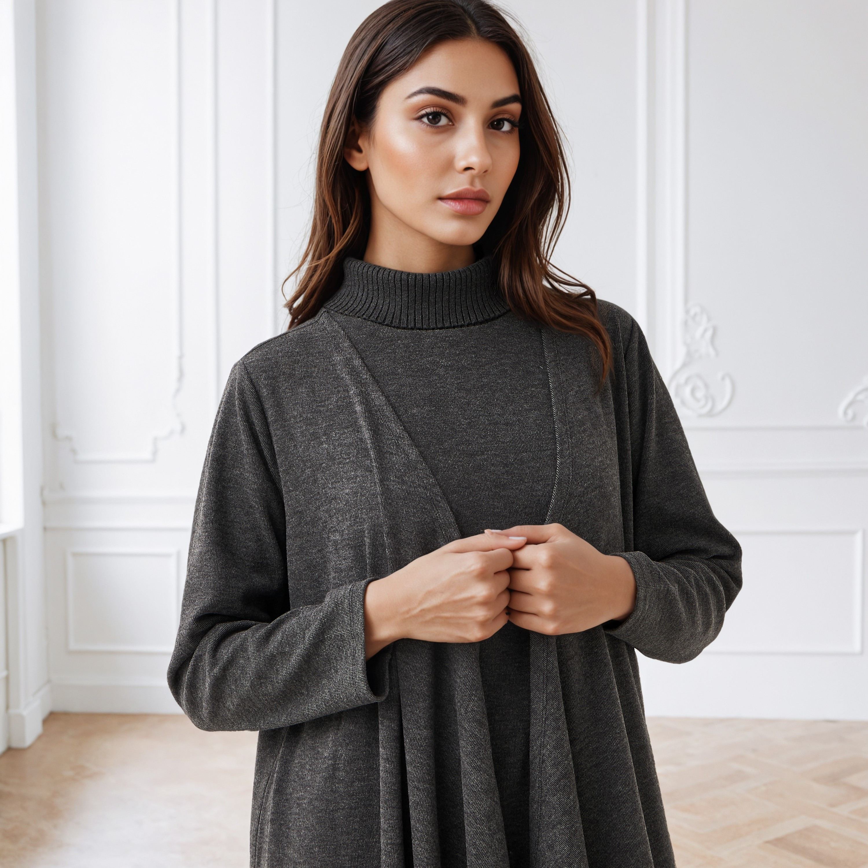 كارديجان طويل بحافة غير متماثلة وقصة مريحة-women-winterwear-cardigansandjumpers-cardigans-image-2
