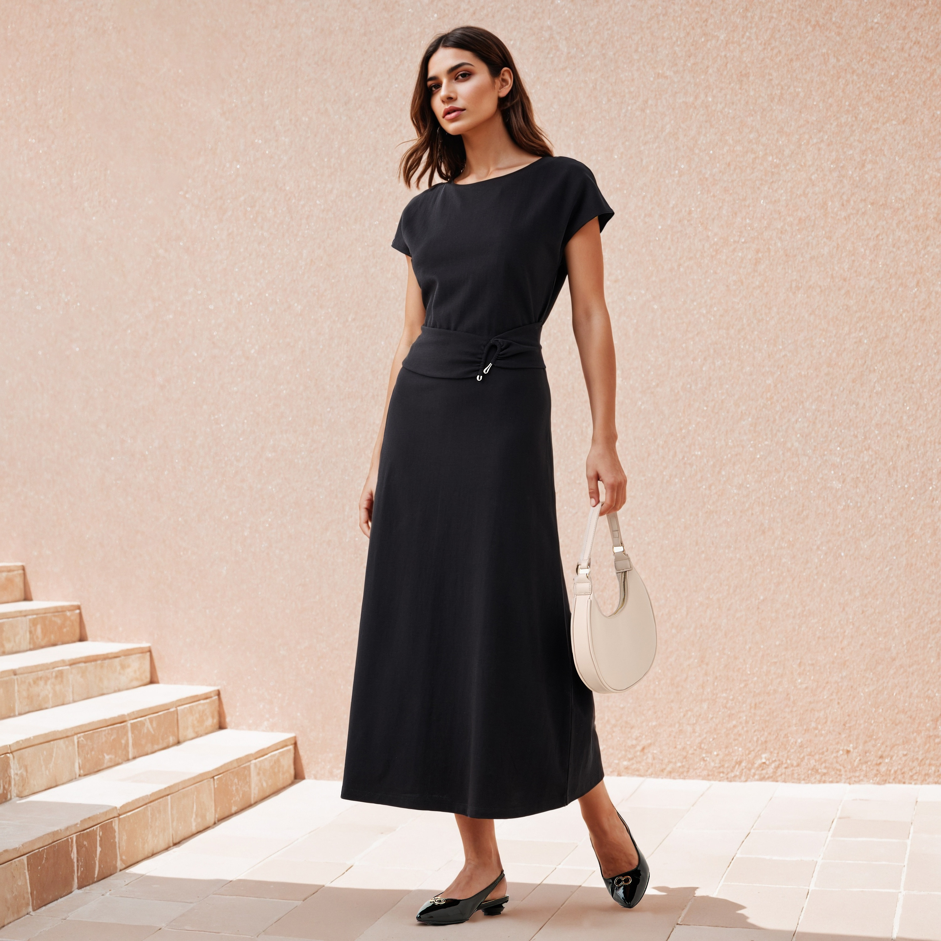 Buckle Detail Maxi Column Dress-women-clothing-dresses-image-1
