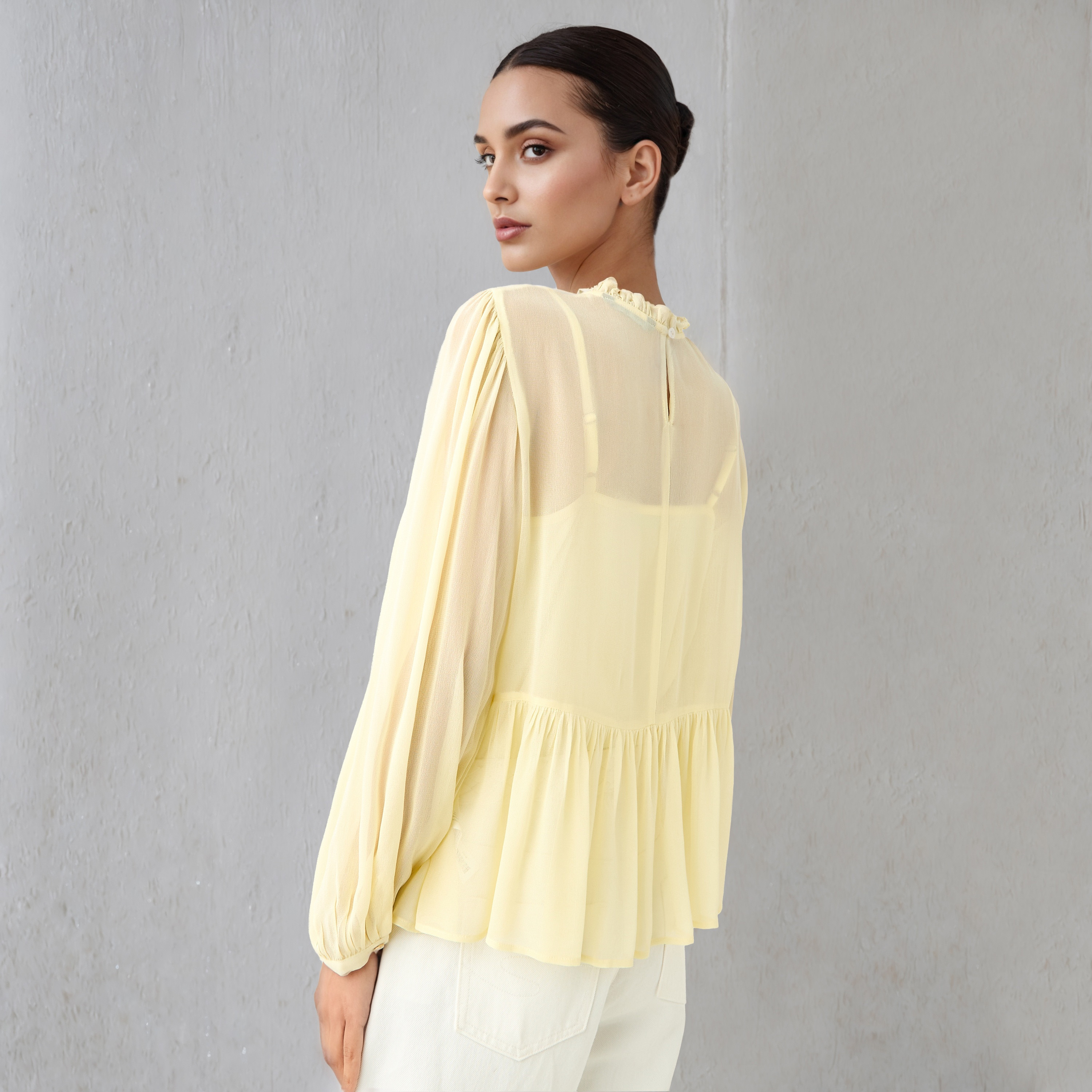 Embroidered Peplum Top with Piecrust Neck-women-clothing-shirtsandblouses-blouses-image-3