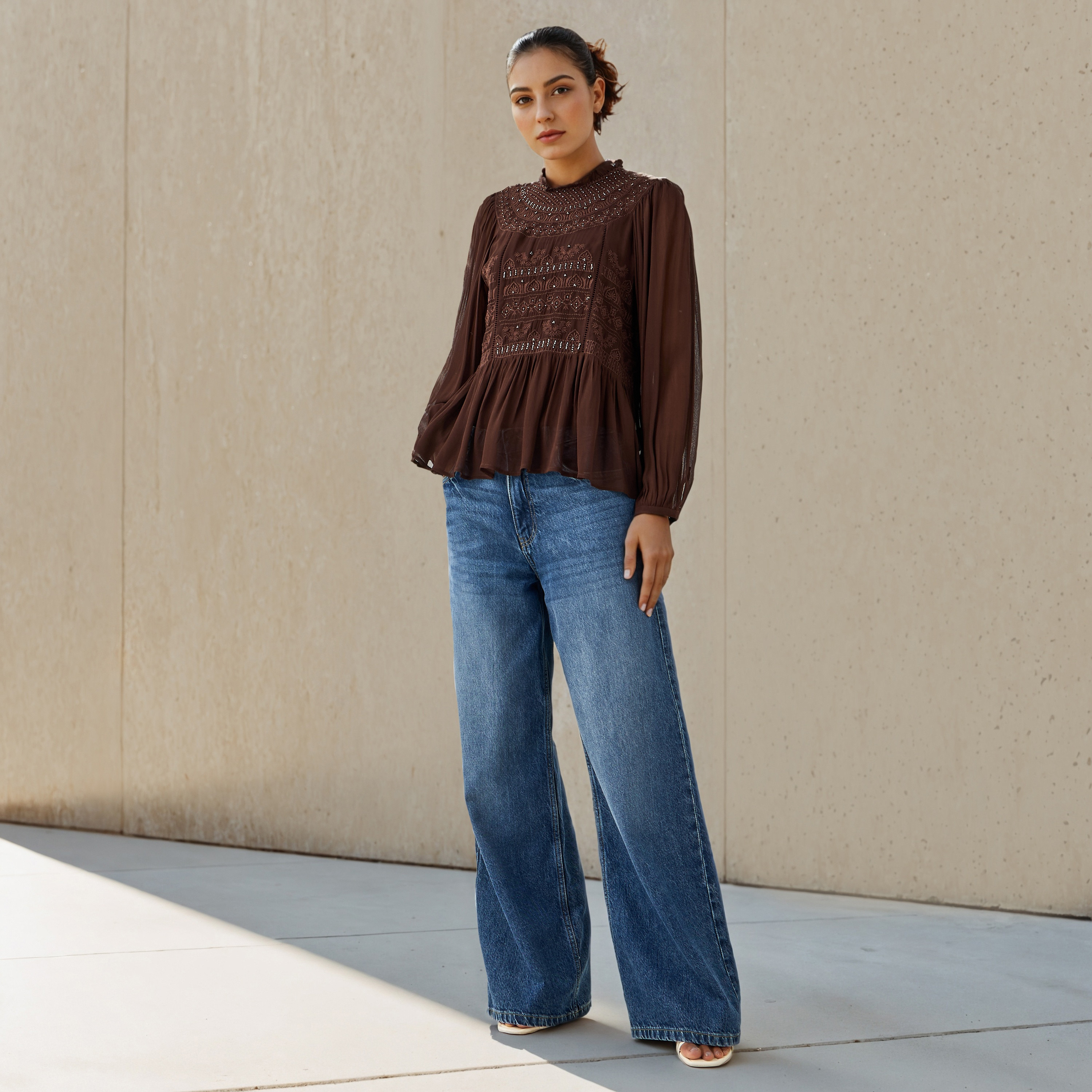 Peplum Top with Embroidery-women-clothing-shirtsandblouses-blouses-image-2