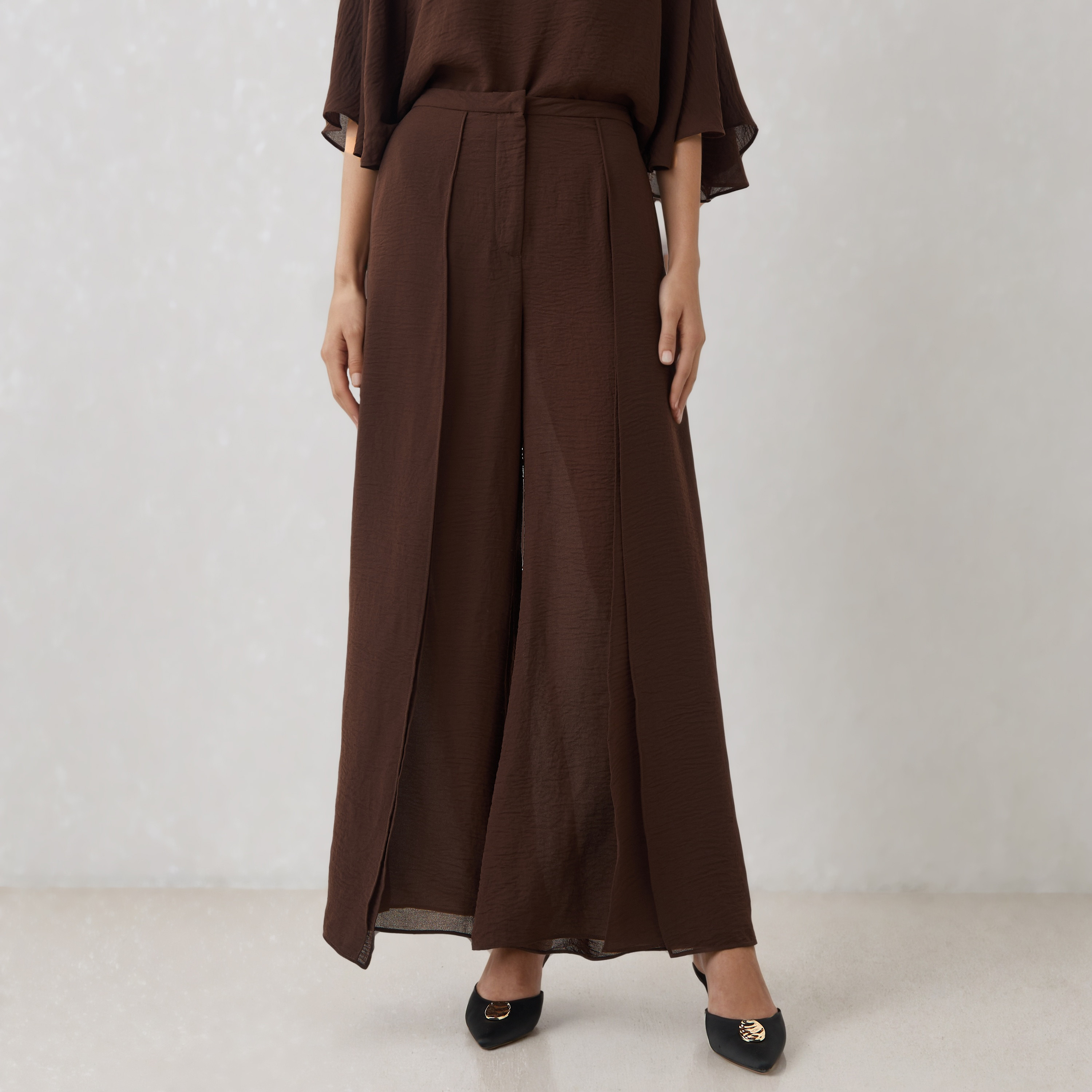 Regular Fit Flexi Waist Pants with Side Slits and Pockets-women-clothing-bottoms-trousers-image-1