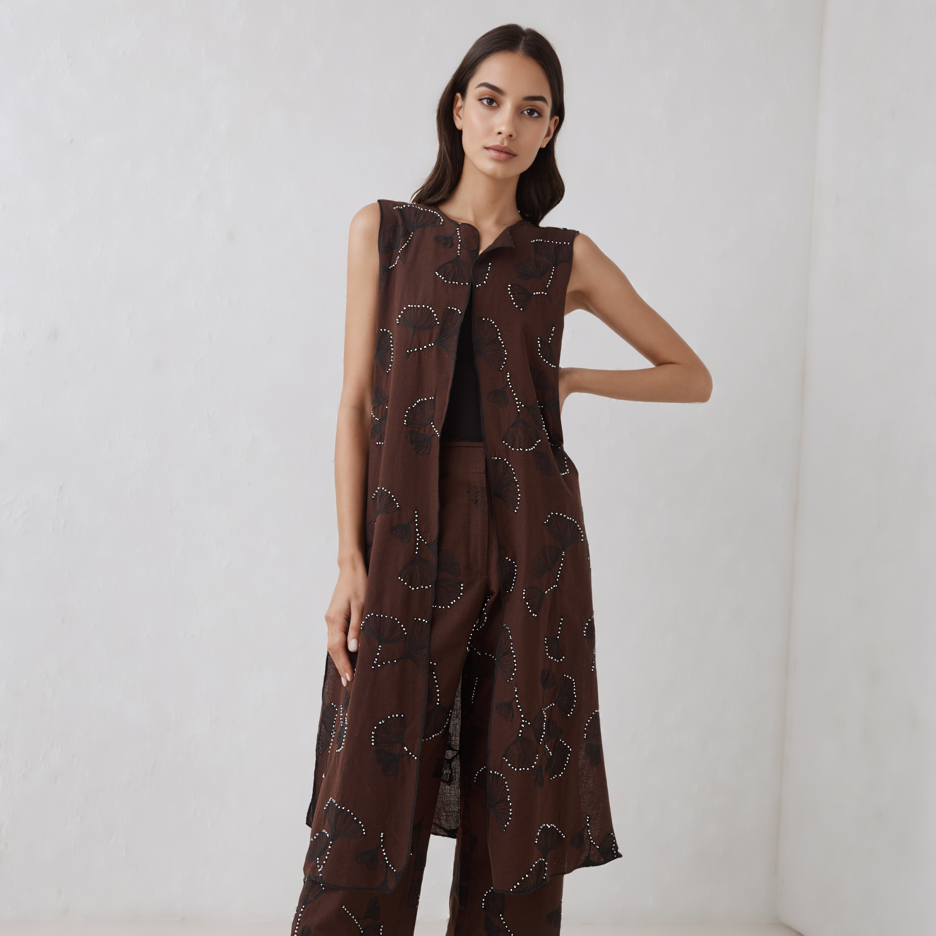 Embroidered Sleeveless Longline Cover-up-women-clothing-shirtsandblouses-blouses-image-1