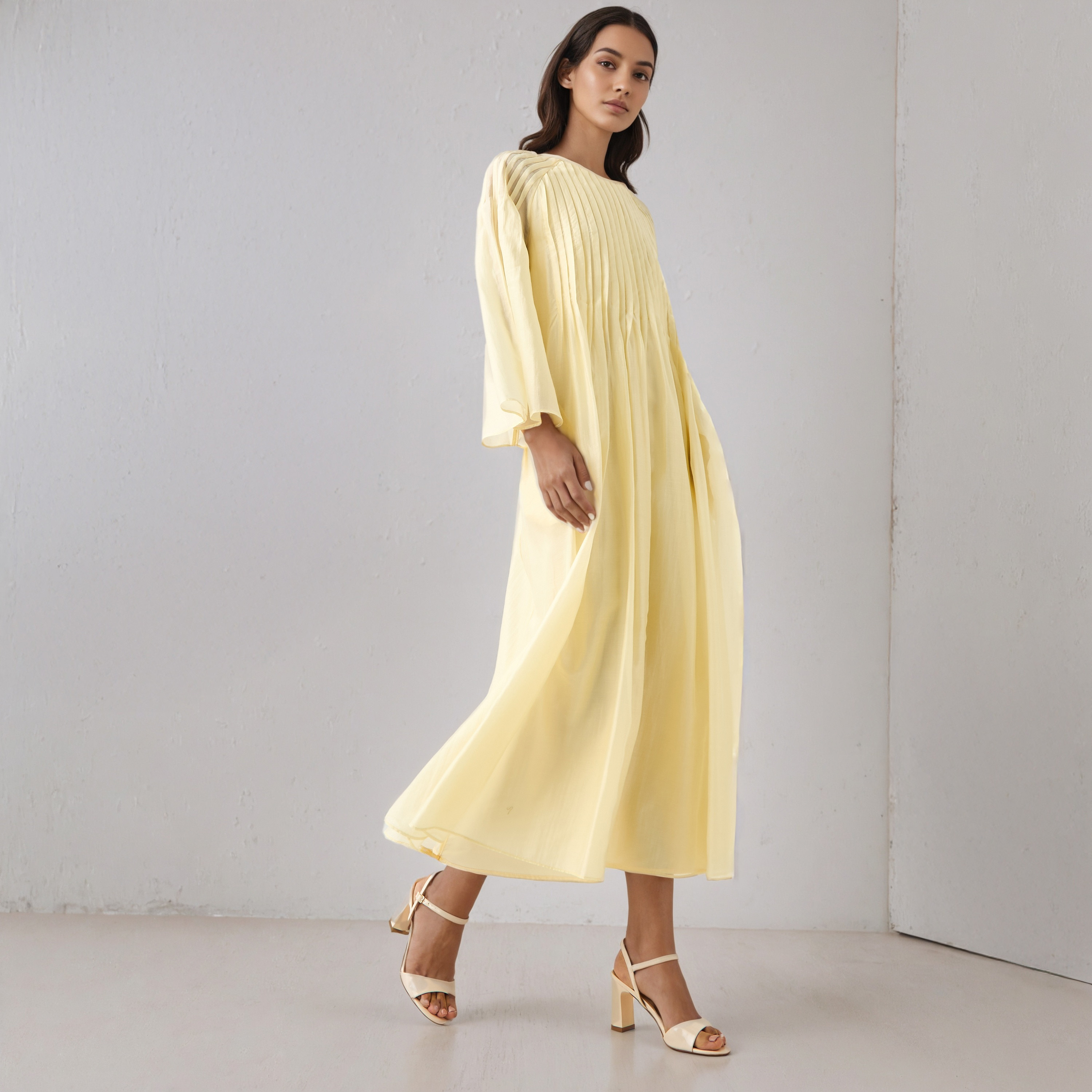 Pintuck Maxi Dress with Pocket-women-clothing-dresses-image-2