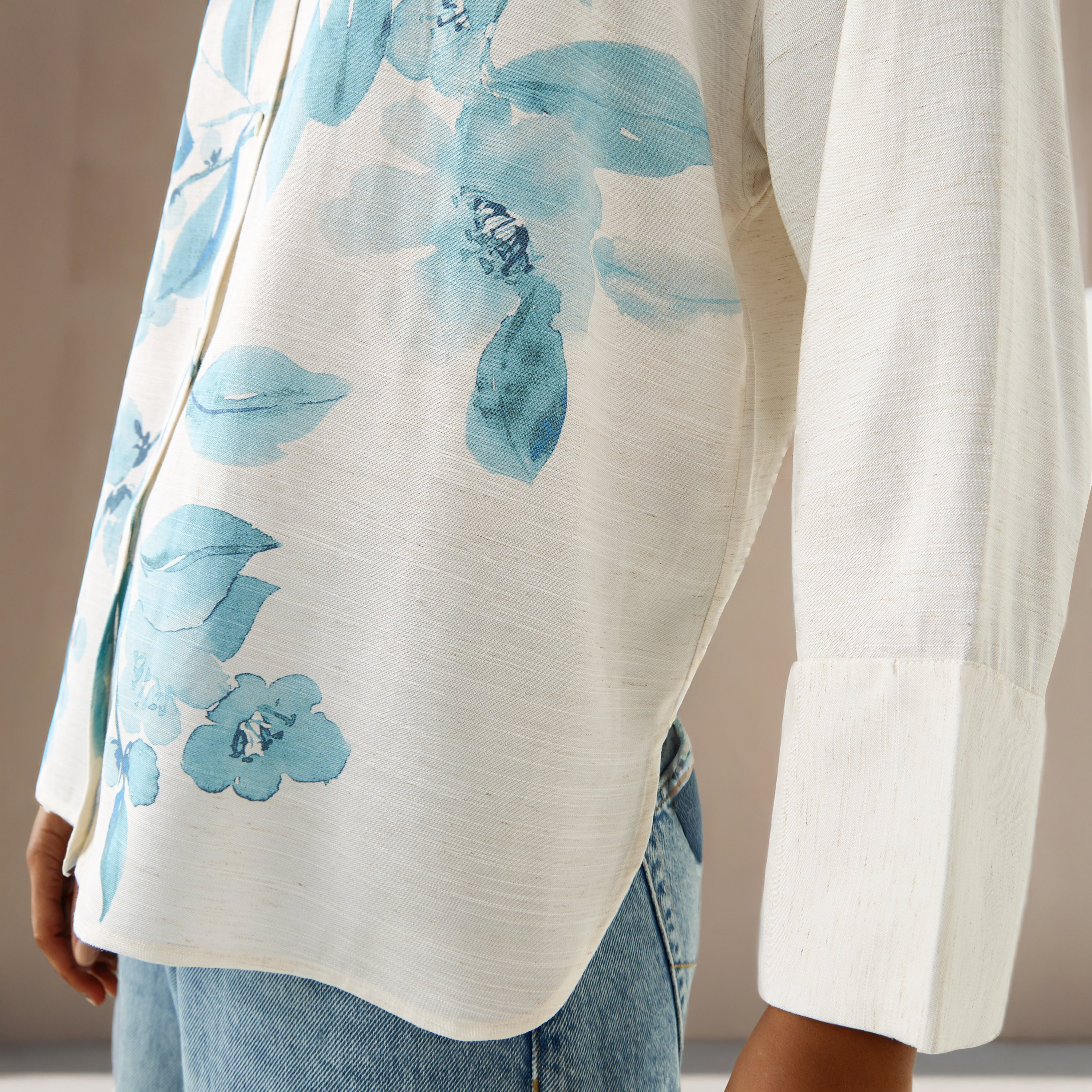 Relaxed Fit Linen Shirt with Floral Print-women-clothing-shirtsandblouses-shirts-image-4