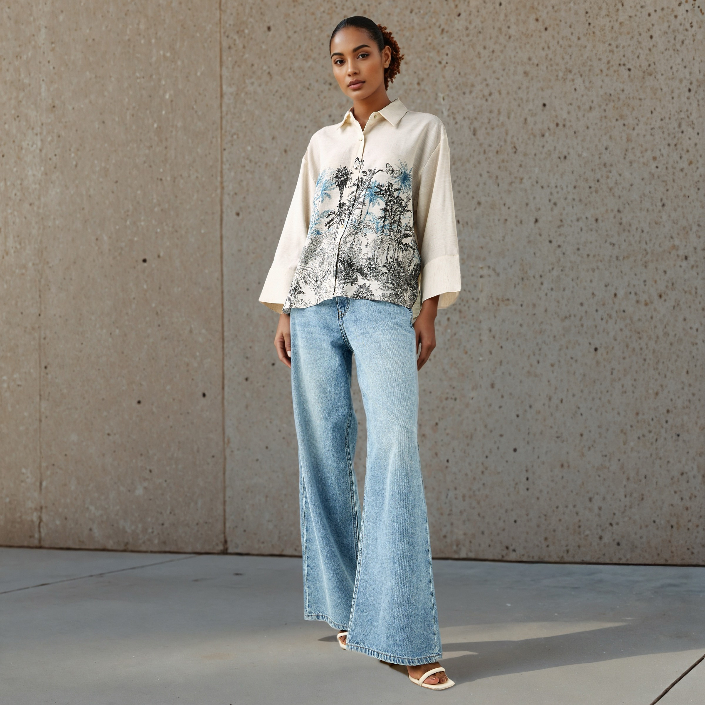 قميص كتان بطبعات بقصة عادية-women-clothing-shirtsandblouses-shirts-image-2