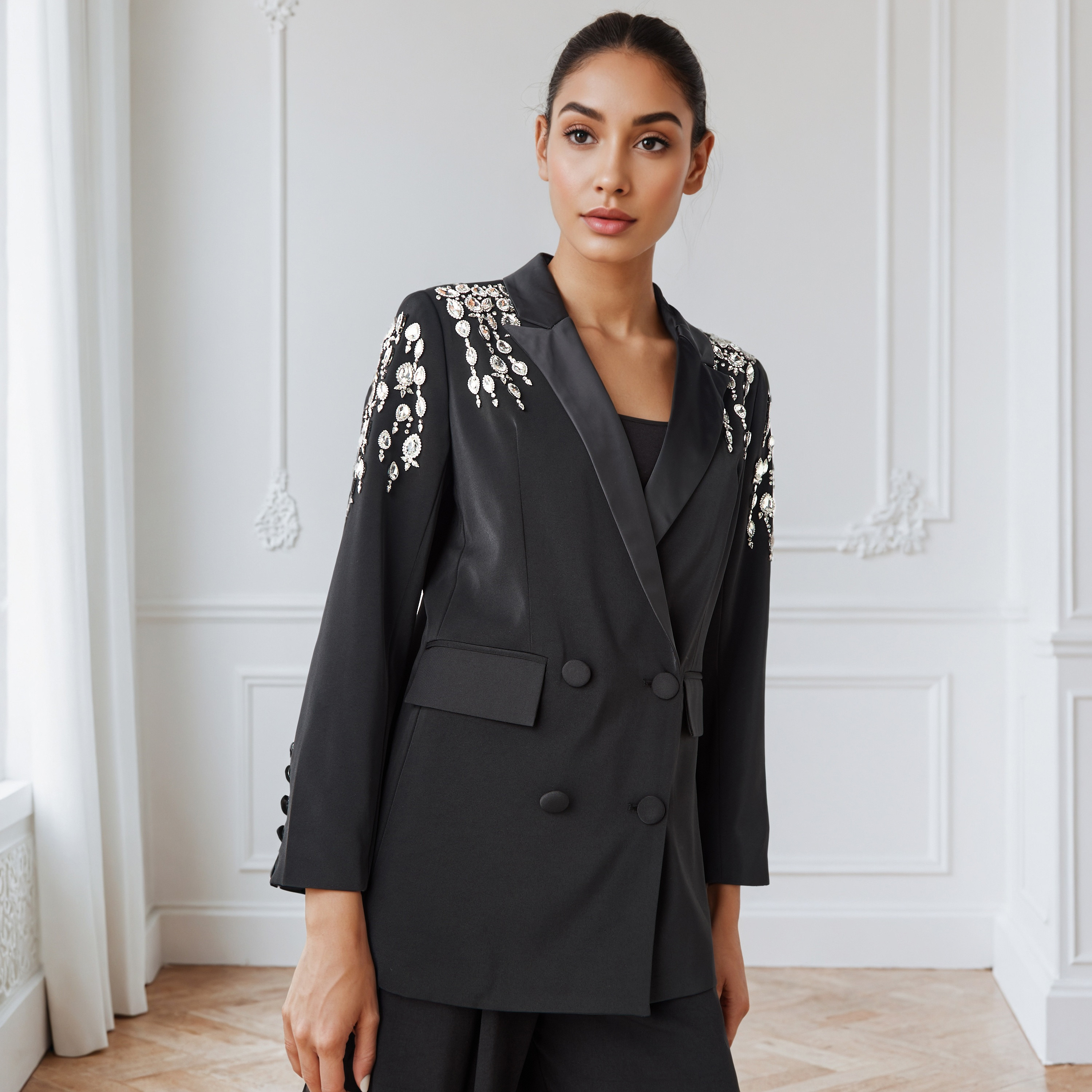 جاكيت بليزر بوليستر مزين بياقة مطوية-women-clothing-coatsandjackets-blazers-image-5
