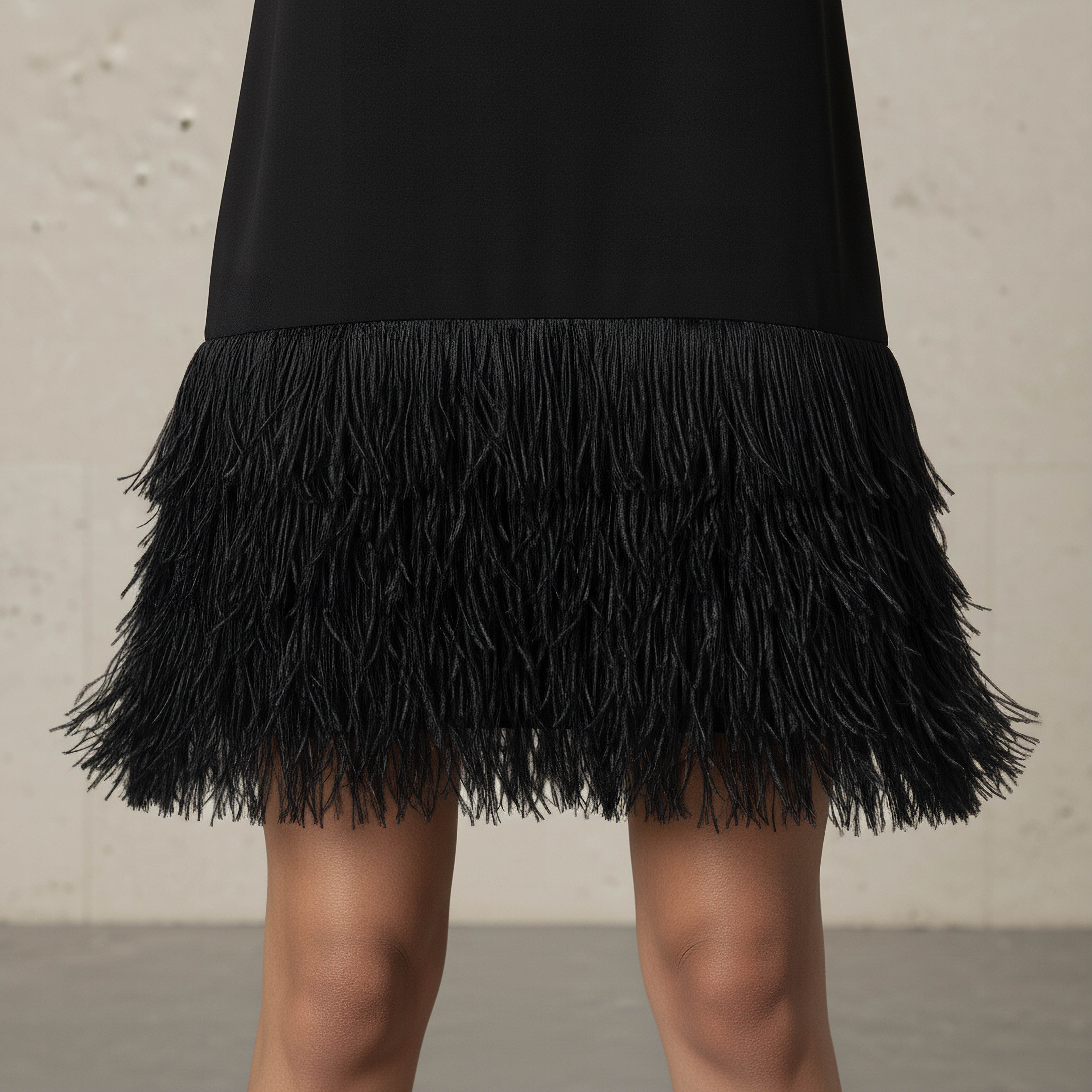 Sleeveless Evening Dress with Fringe Hemline-women-clothing-dresses-image-4