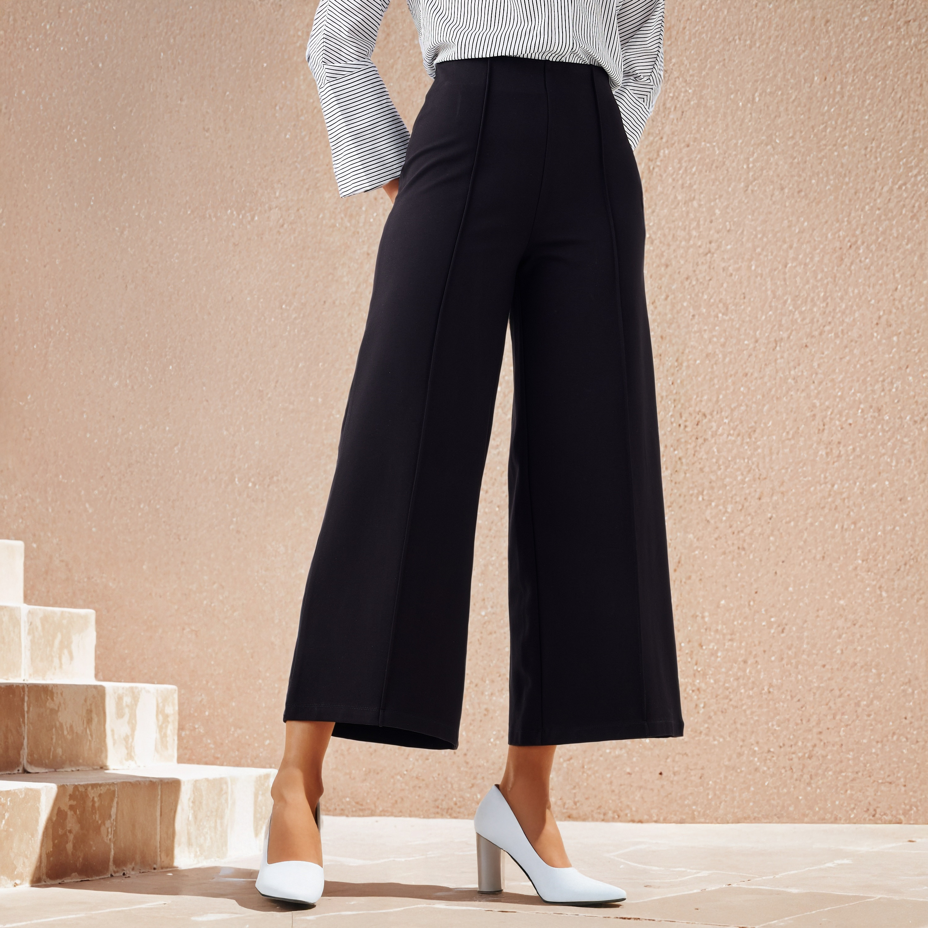 Regular Fit Ponte Pants-women-clothing-bottoms-trousers-image-1