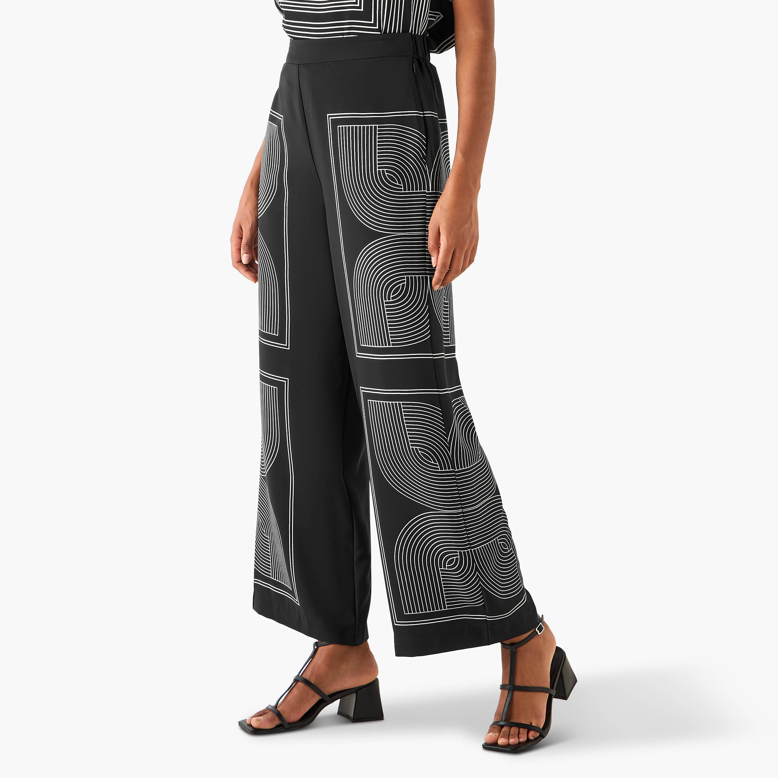 Printed Relaxed Fit Pants with Pockets-women-clothing-bottoms-trousers-image-1