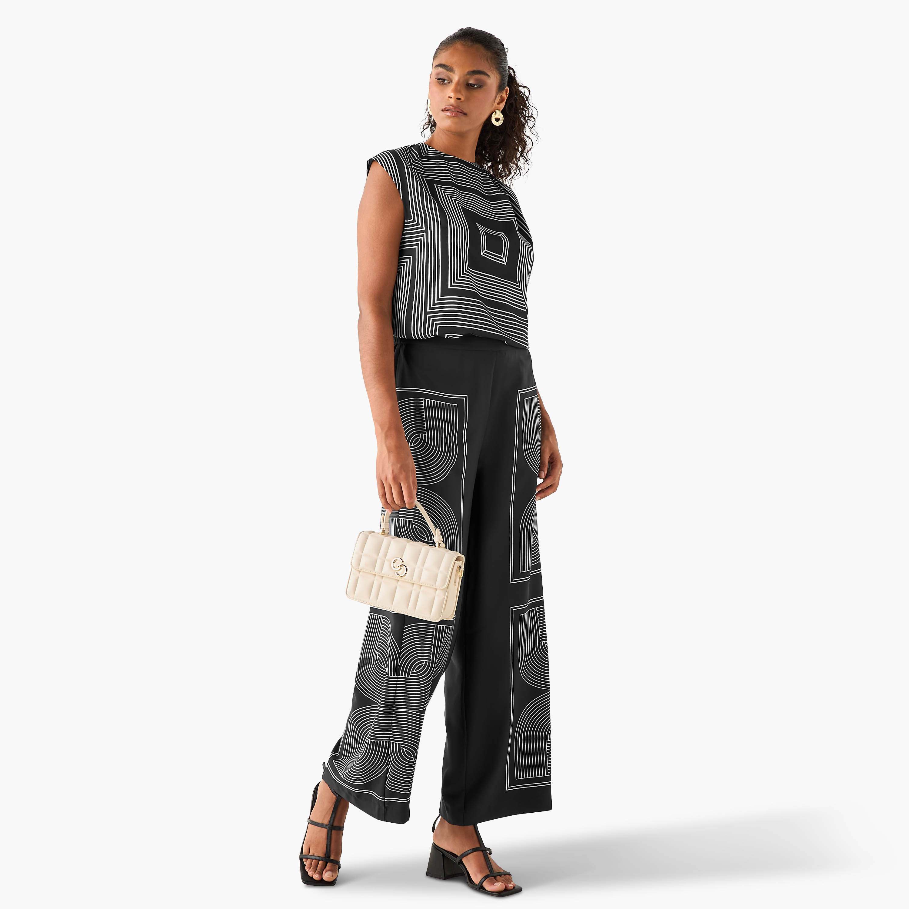 بنطلون فضفاض منقوش بجيوب-women-clothing-trousers-image-2