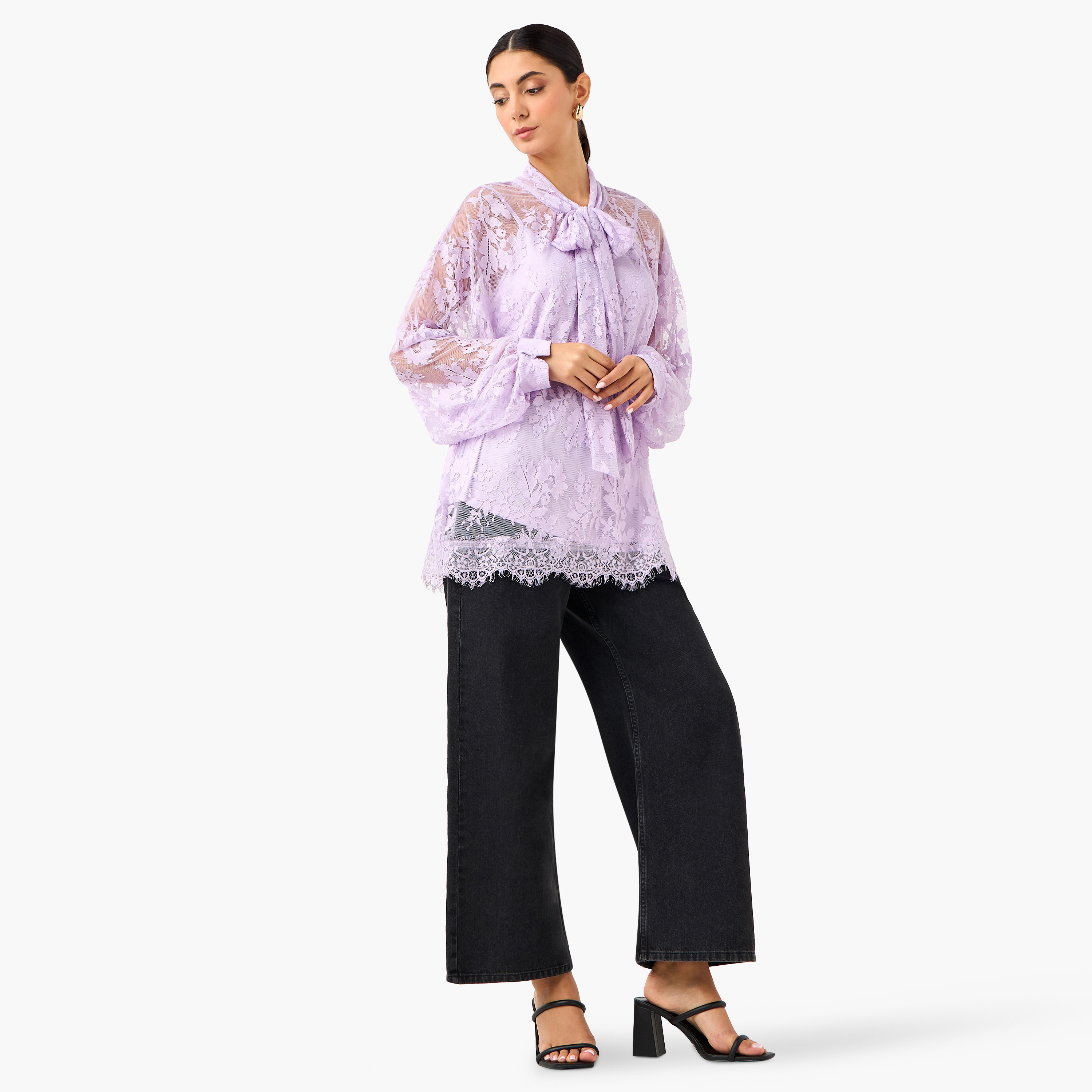 Lace Top with Bow Detail-women-clothing-shirtsandblouses-blouses-image-2