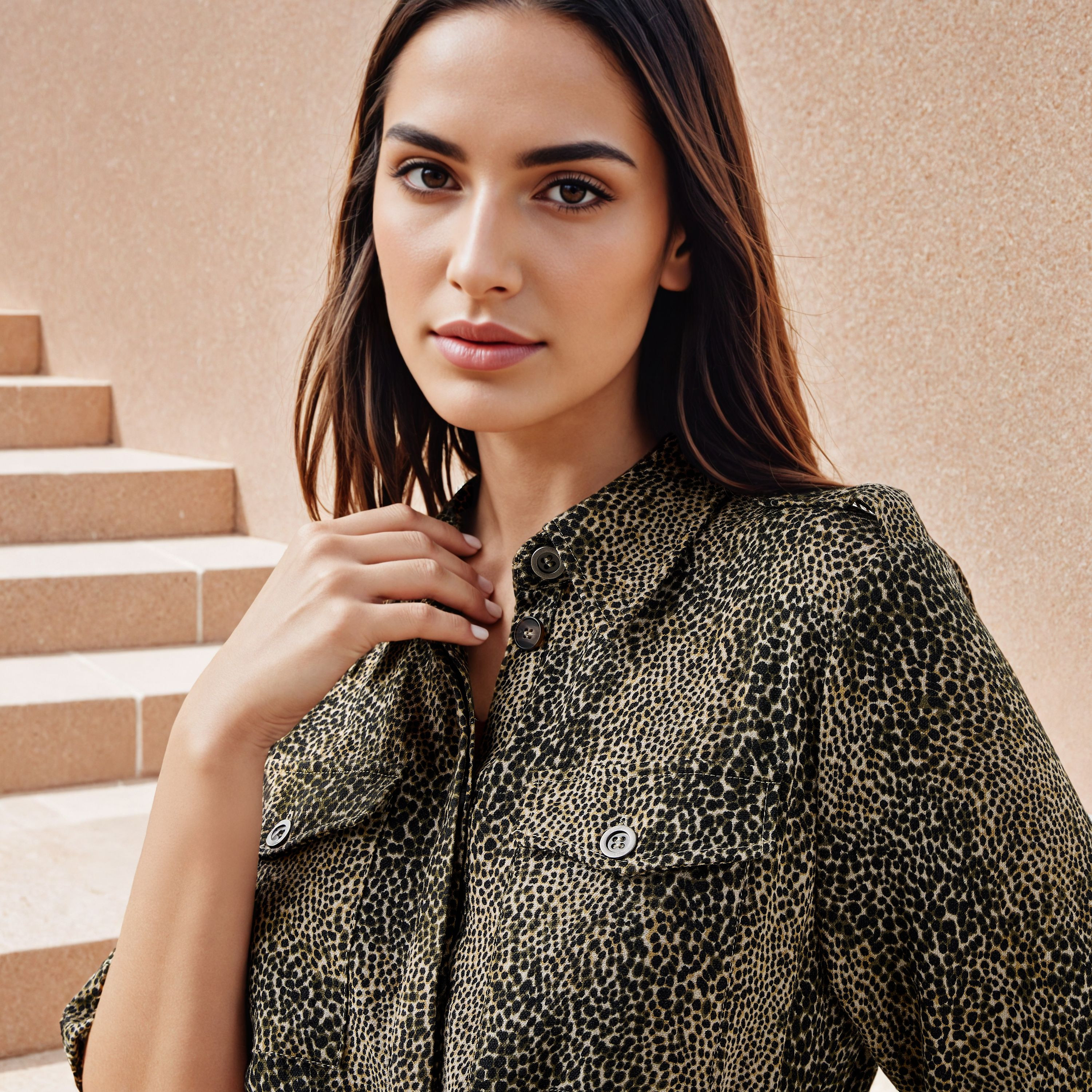 Printed Utility Shirt with Tie-Up Belt-women-clothing-shirtsandblouses-shirts-image-4