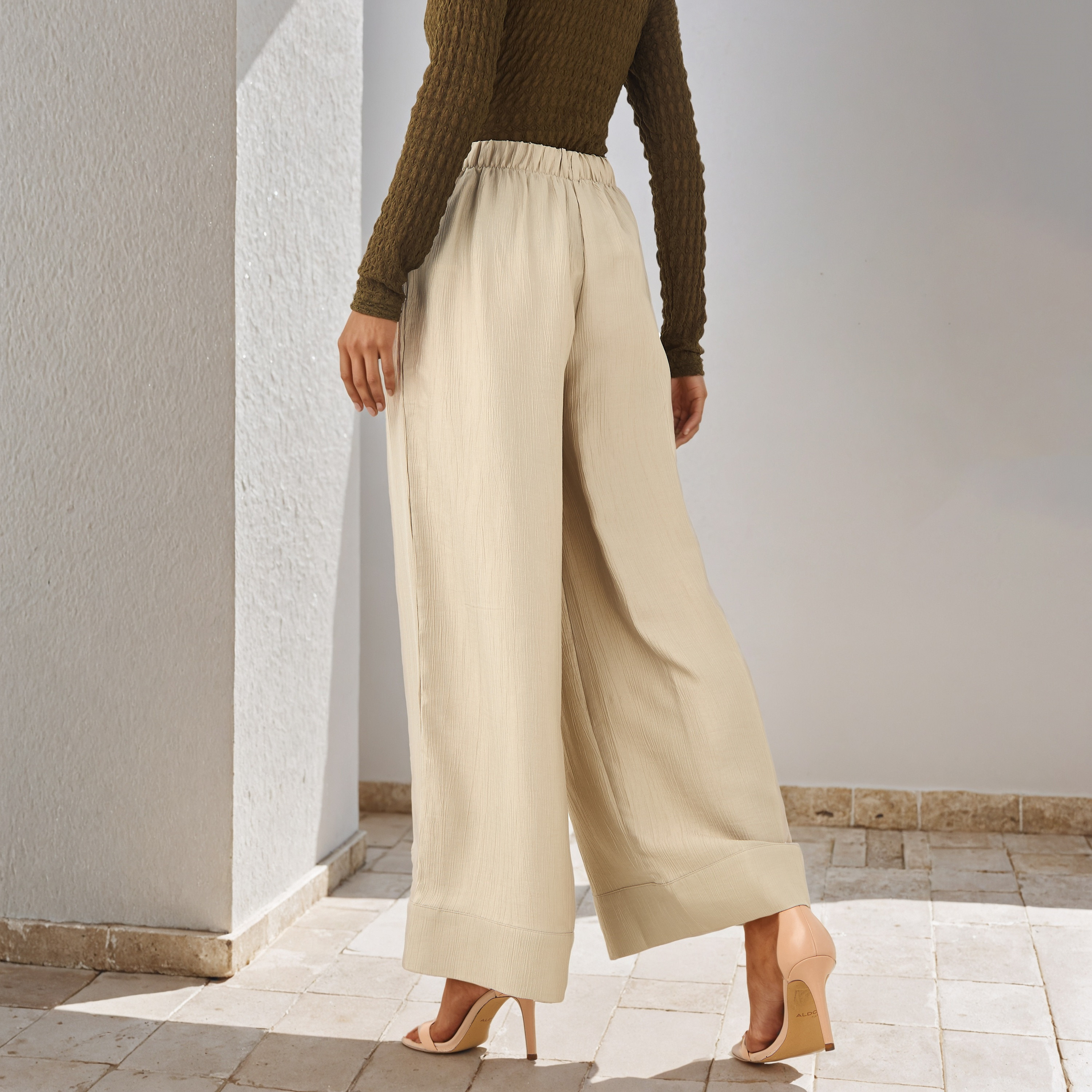 Textured Relaxed Fit Pants-women-clothing-bottoms-trousers-image-3