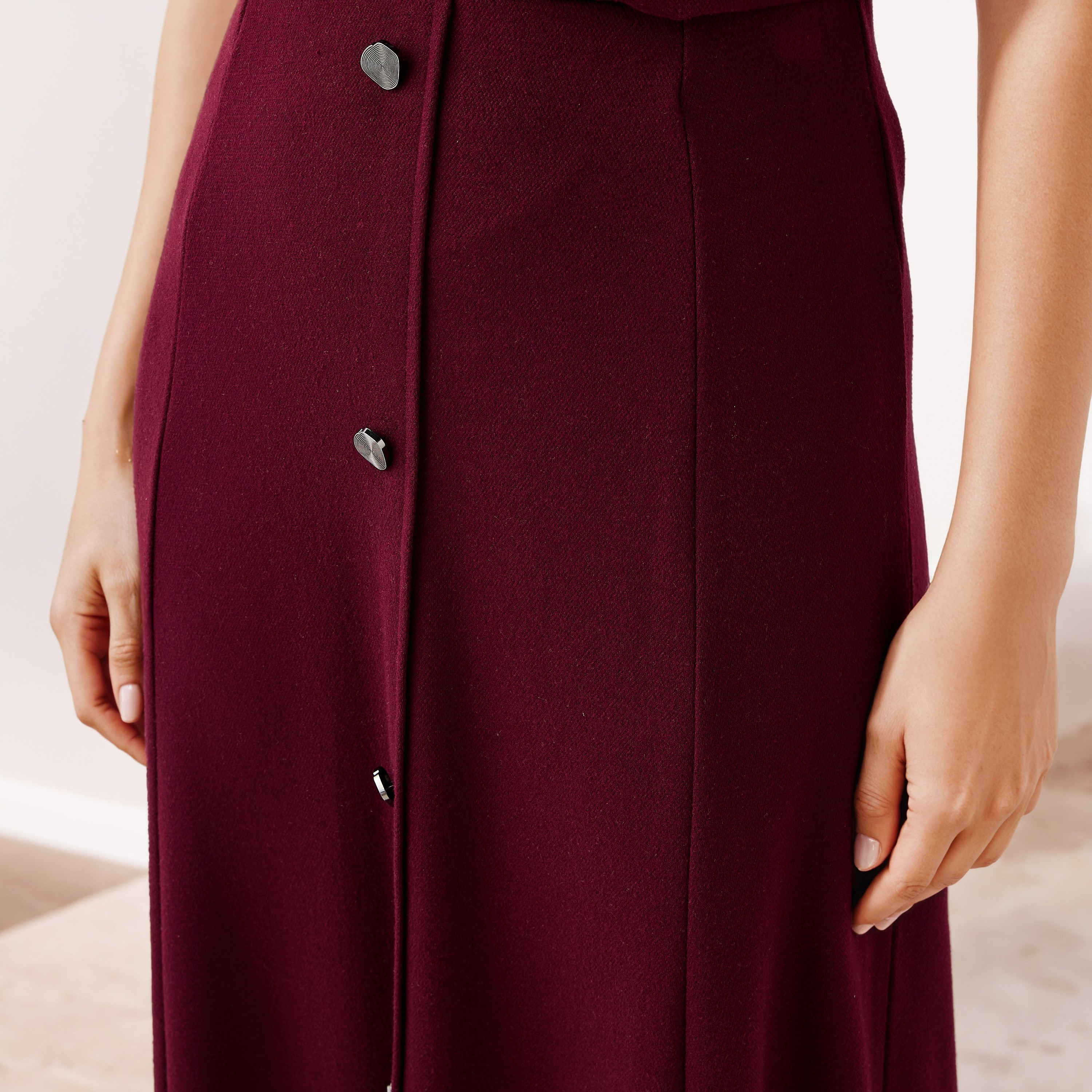 Front Button Accent A-line Skirt-women-clothing-bottoms-skirts-image-4