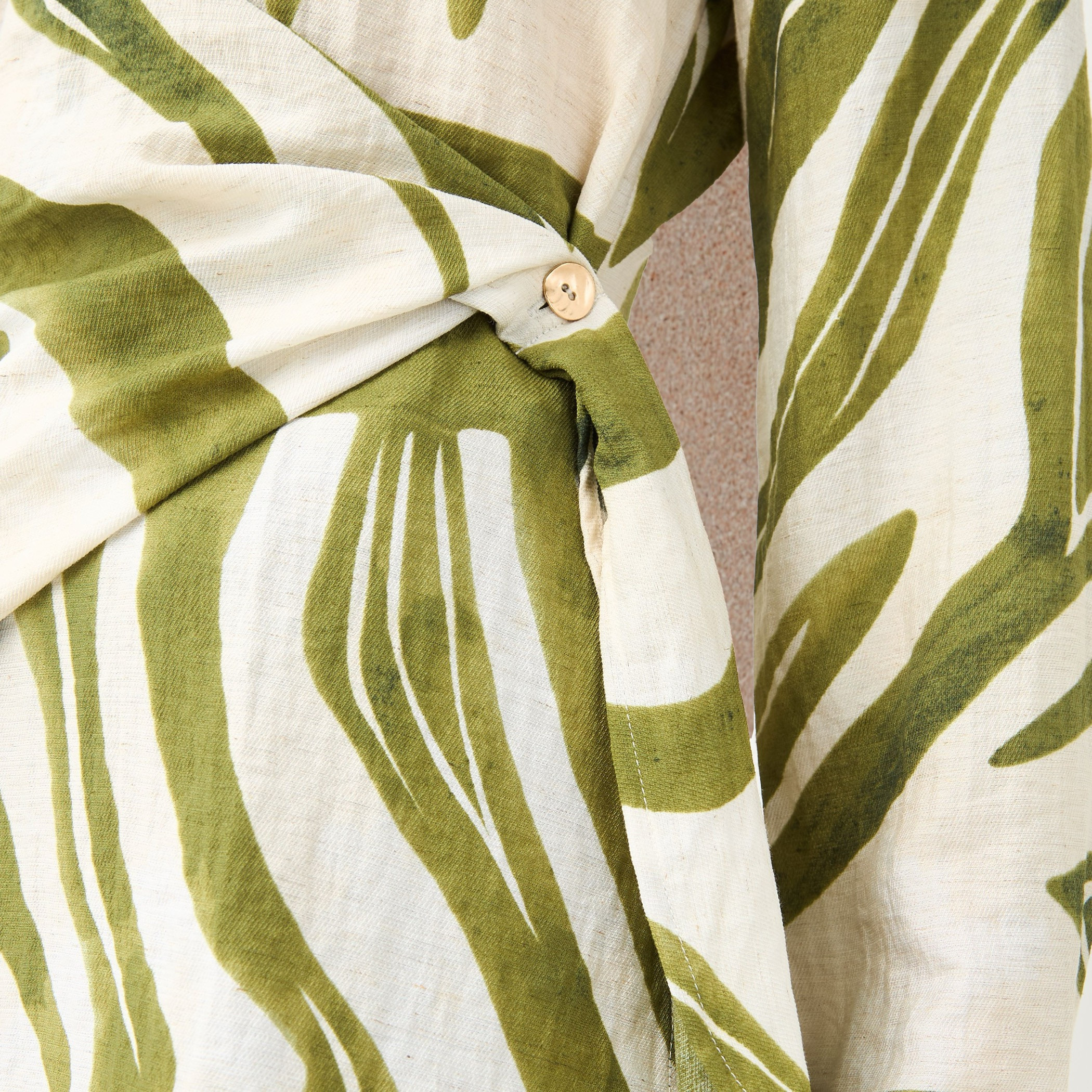Relaxed Fit Printed Collared Wrap Linen Blend Top-women-clothing-shirtsandblouses-blouses-image-4