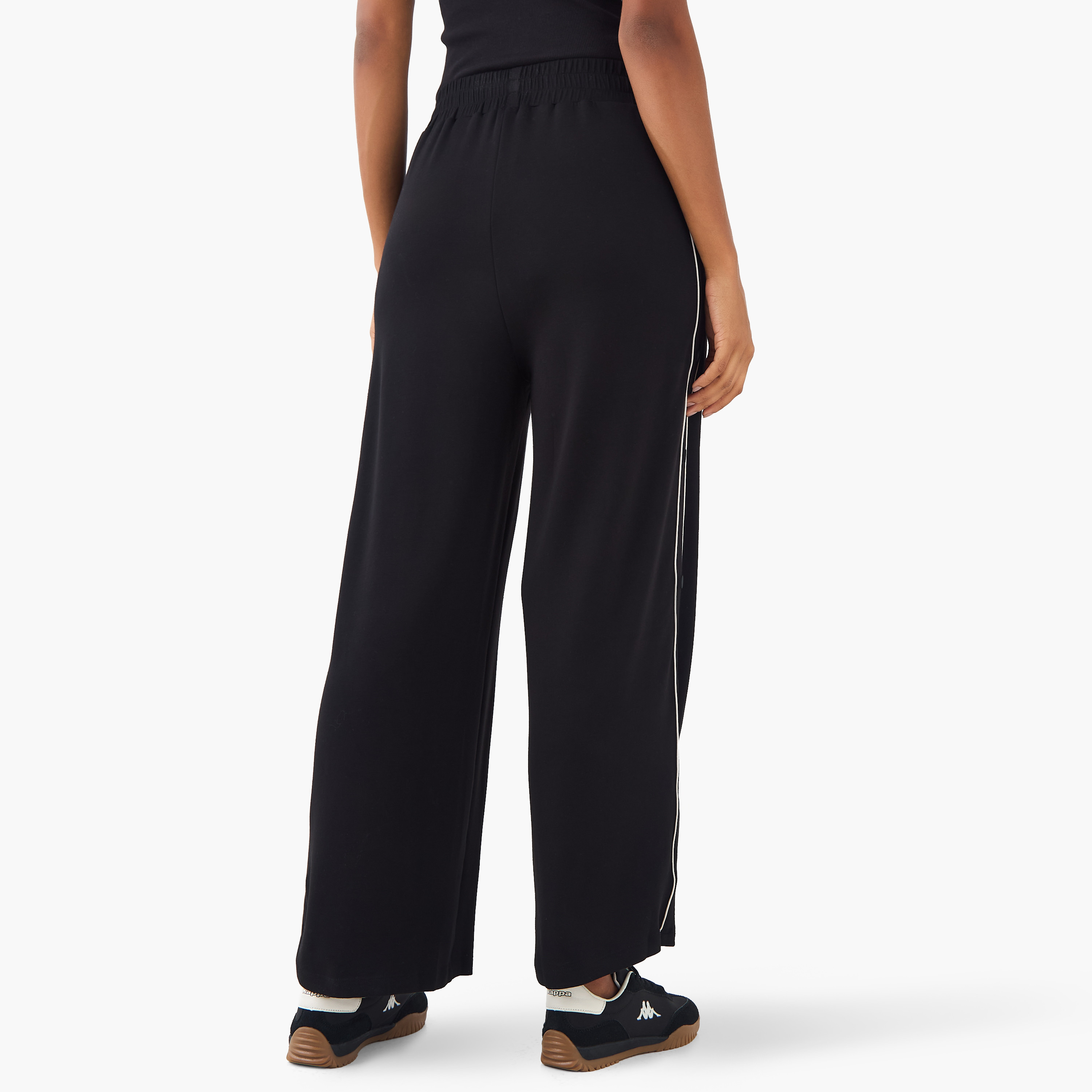Piping Detail Flexi Waist Pants with Pockets-women-clothing-bottoms-joggers-image-3