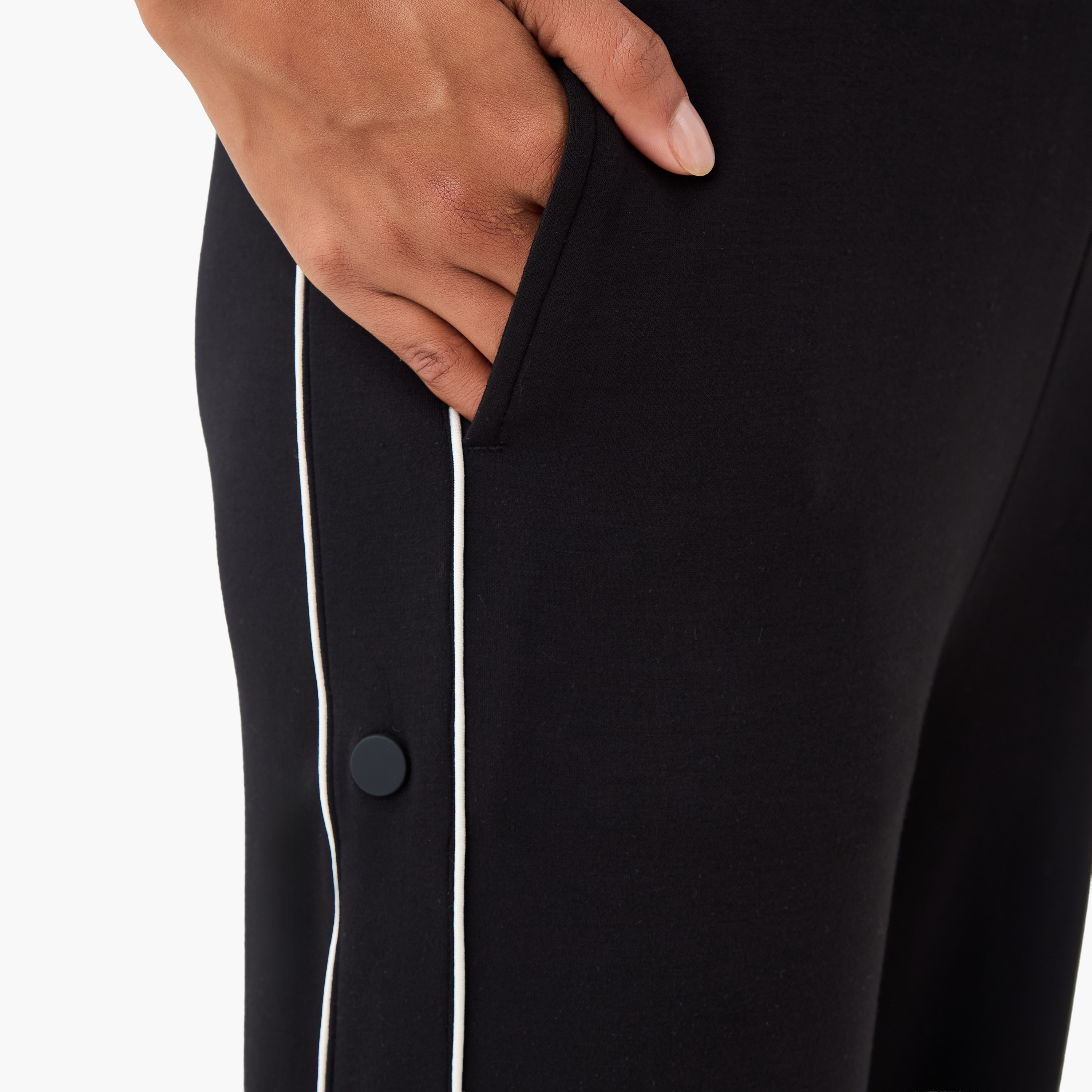 Piping Detail Flexi Waist Pants with Pockets-women-clothing-bottoms-joggers-image-5