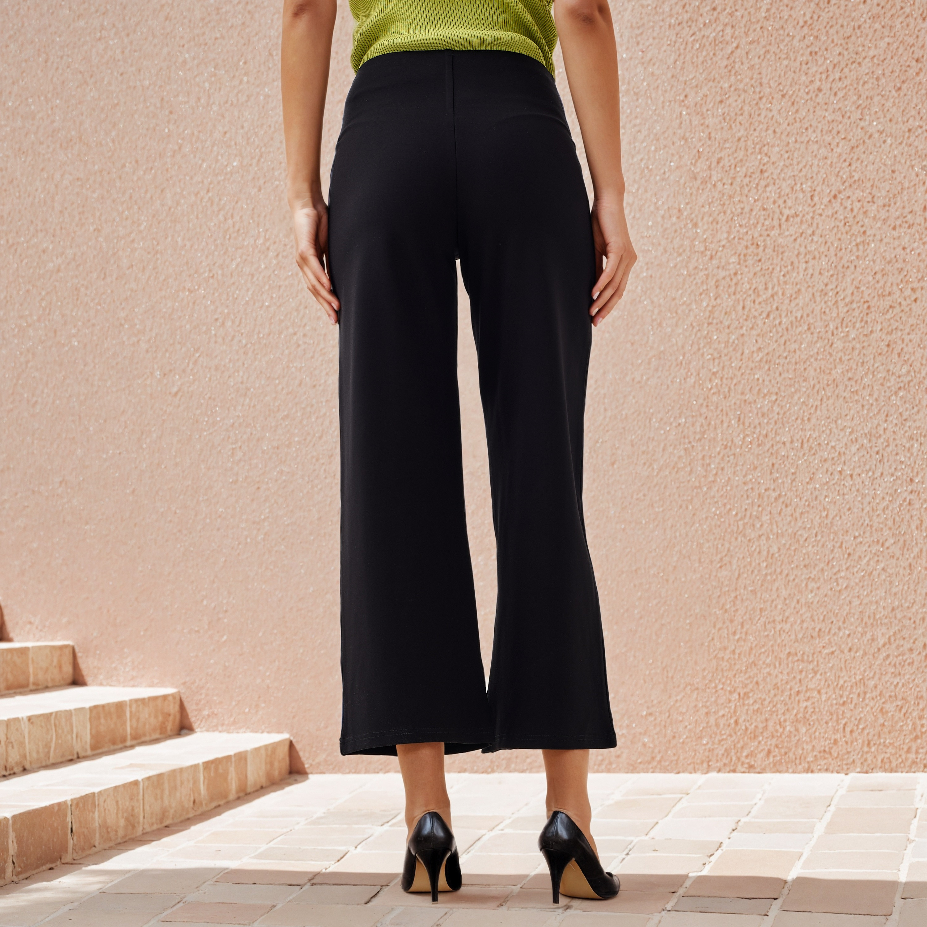 Pintuck Regular Fit Flexi Waist Pants-women-clothing-bottoms-trousers-image-3