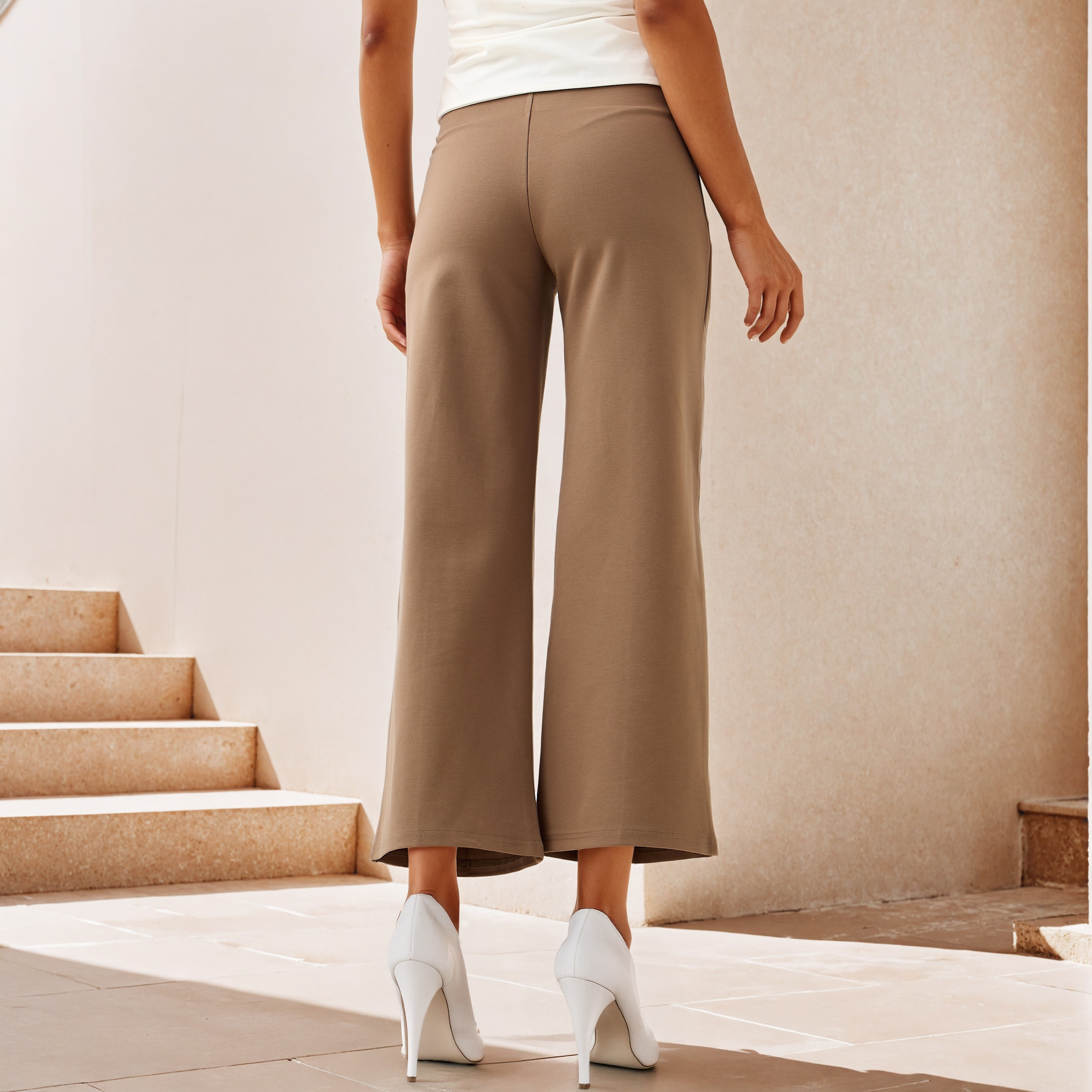Pintuck Regular Fit Flexi Waist Pants-women-clothing-bottoms-trousers-image-3