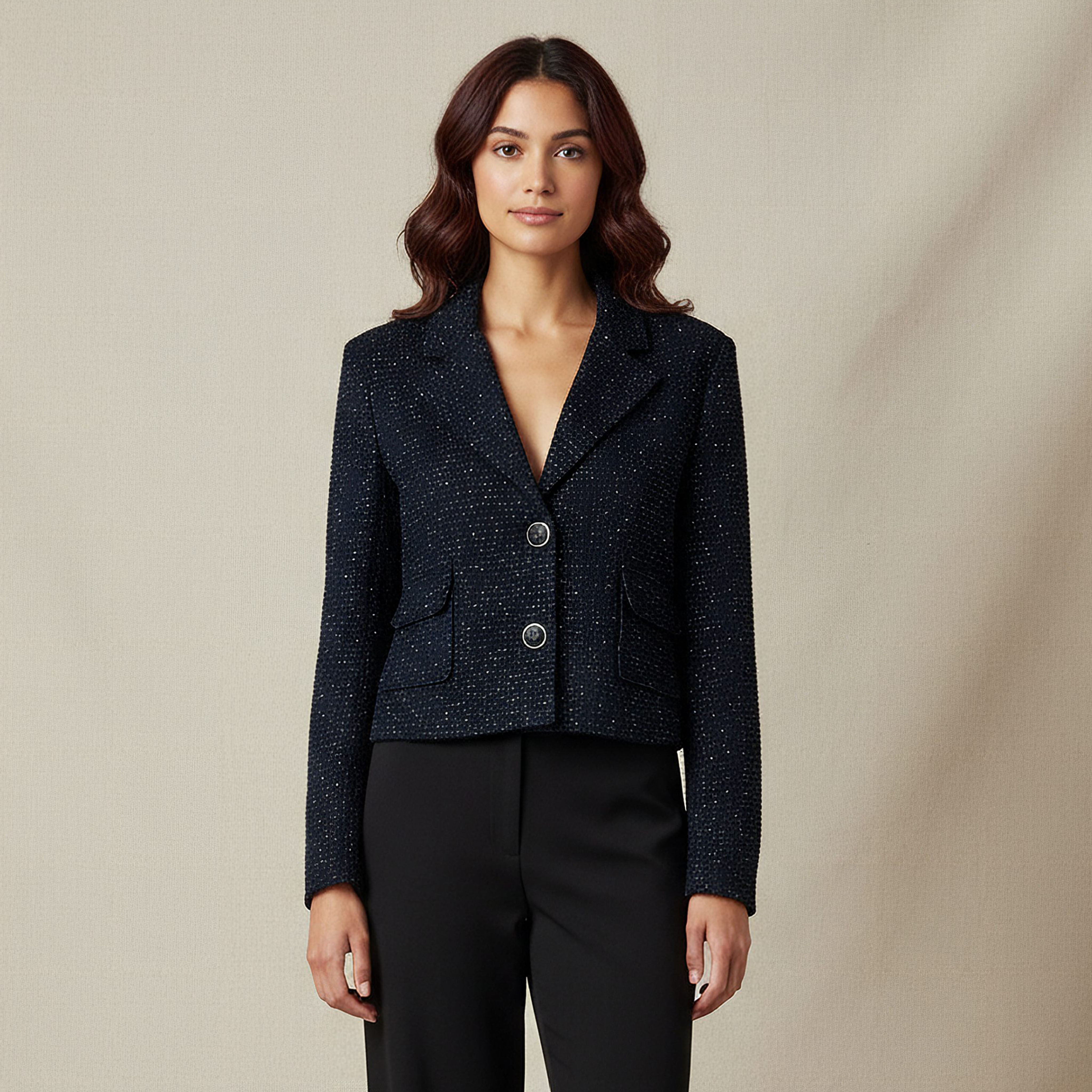 Cropped Jacket with Notch Lapel-women-winterwear-coatsandjackets-jackets-image-1