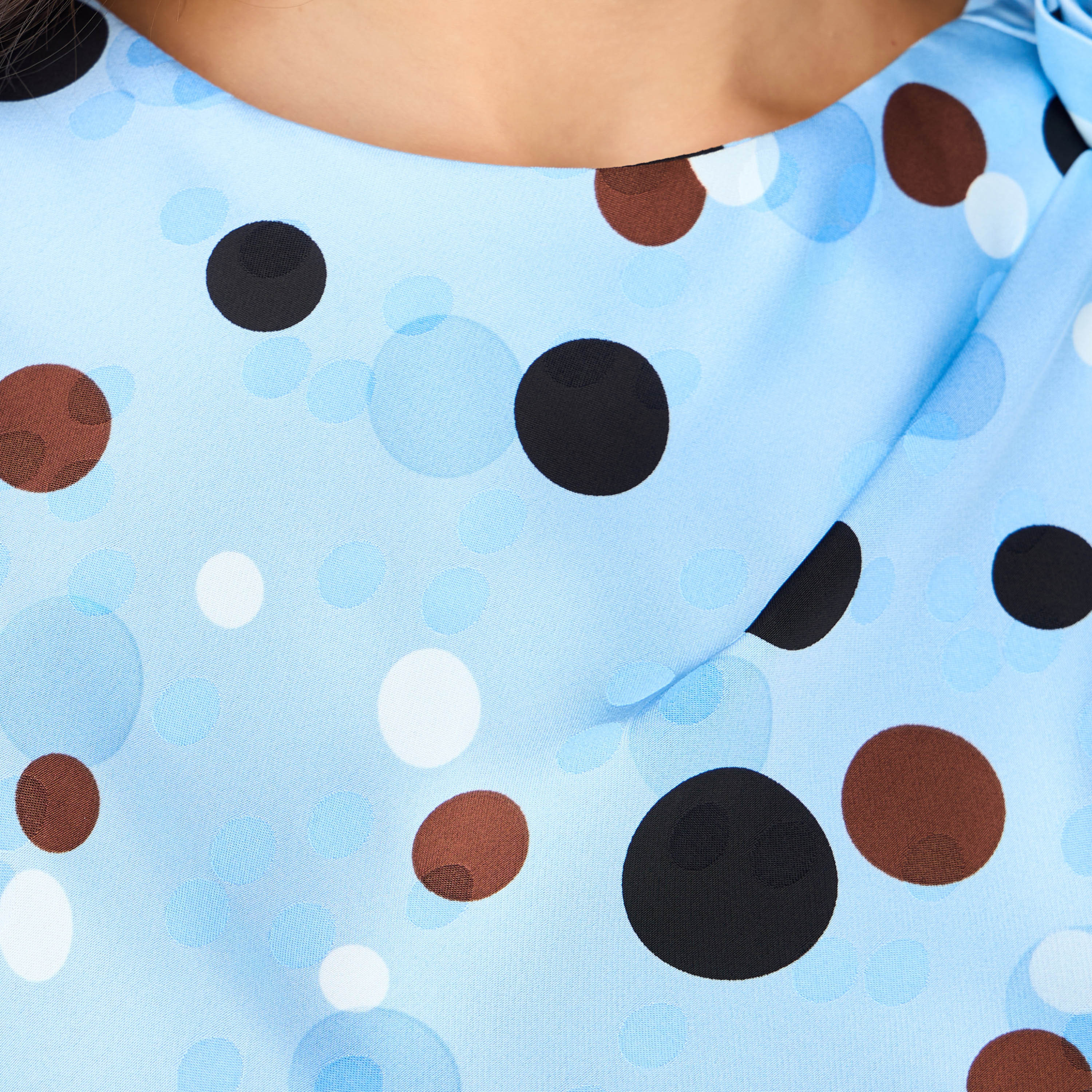 Polka Dot A-line Corsage Detail Women Dress-women-clothing-dresses-image-4