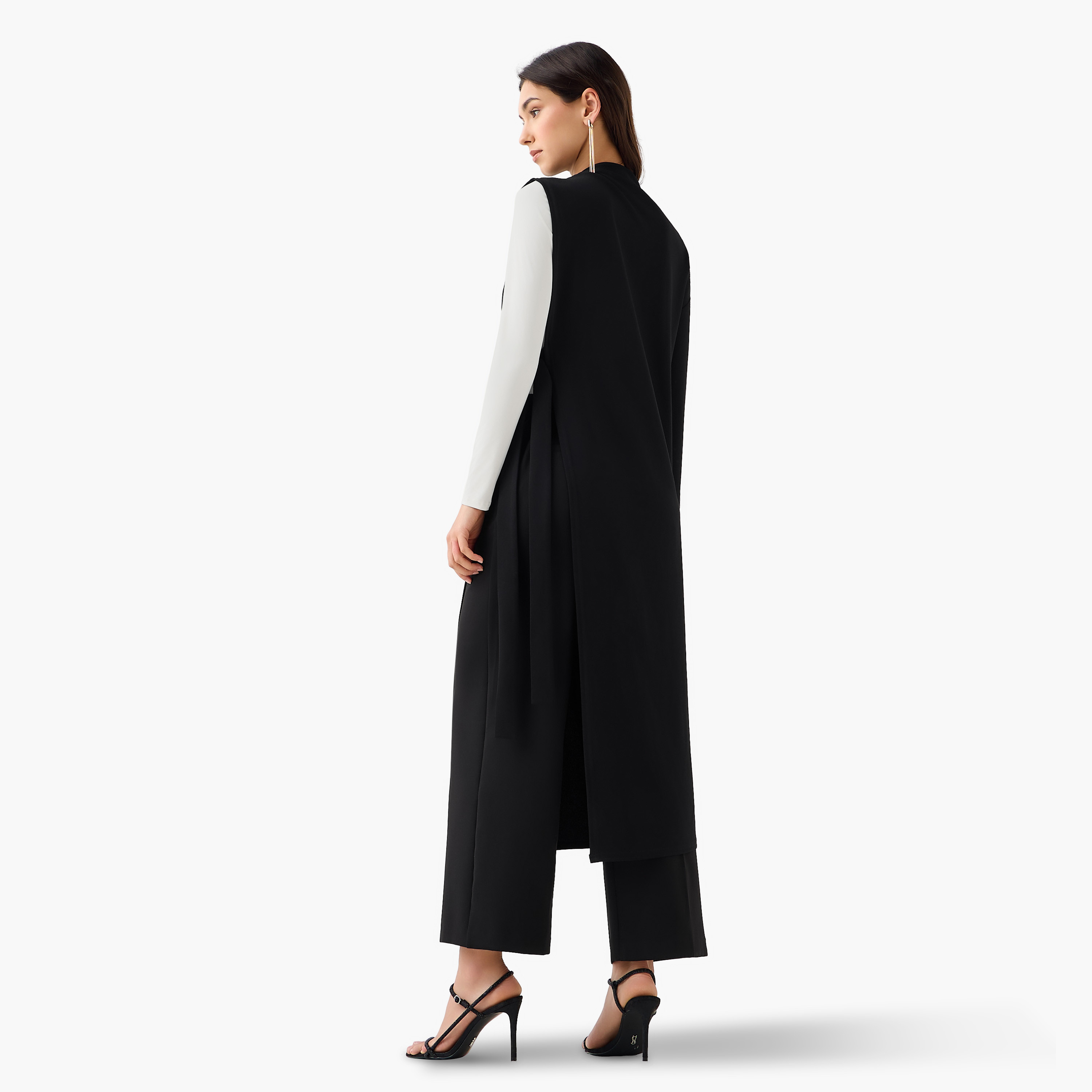 Regular Fit Longline Top with T-shirt-women-clothing-coordsets-image-3