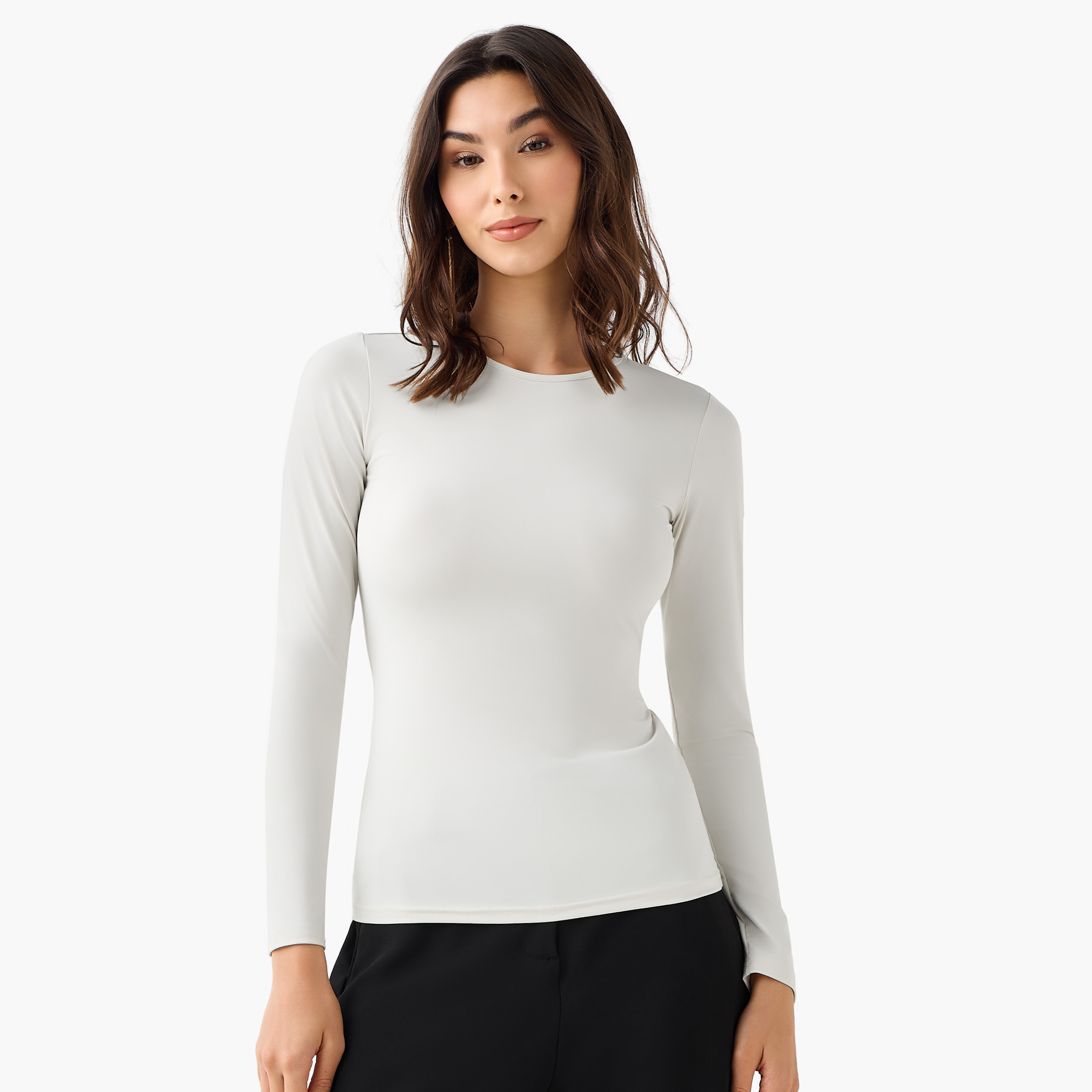 Regular Fit Longline Top with T-shirt-women-clothing-coordsets-image-4