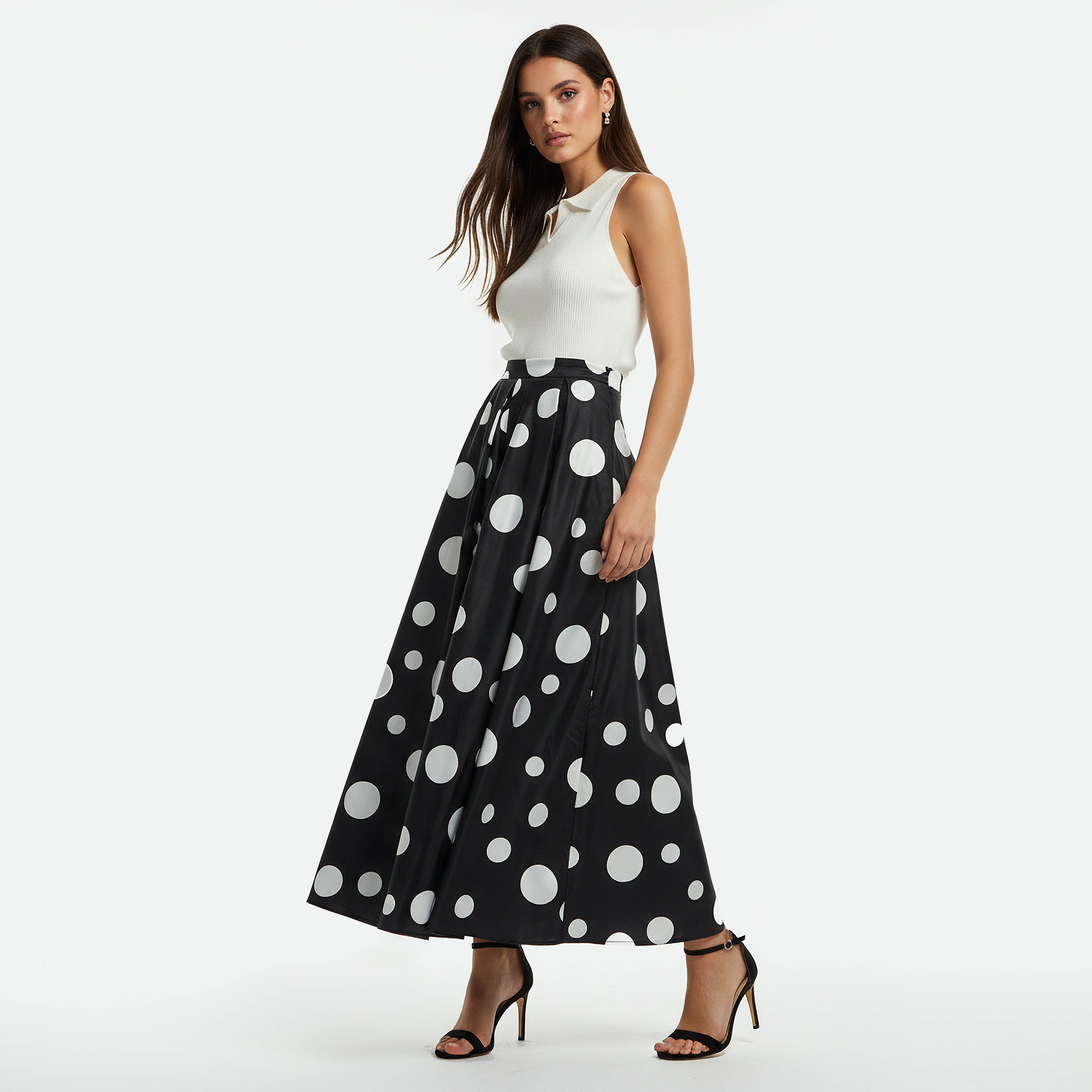Maxi Polka Dot Print Skirt with Pockets-women-clothing-bottoms-skirts-image-4