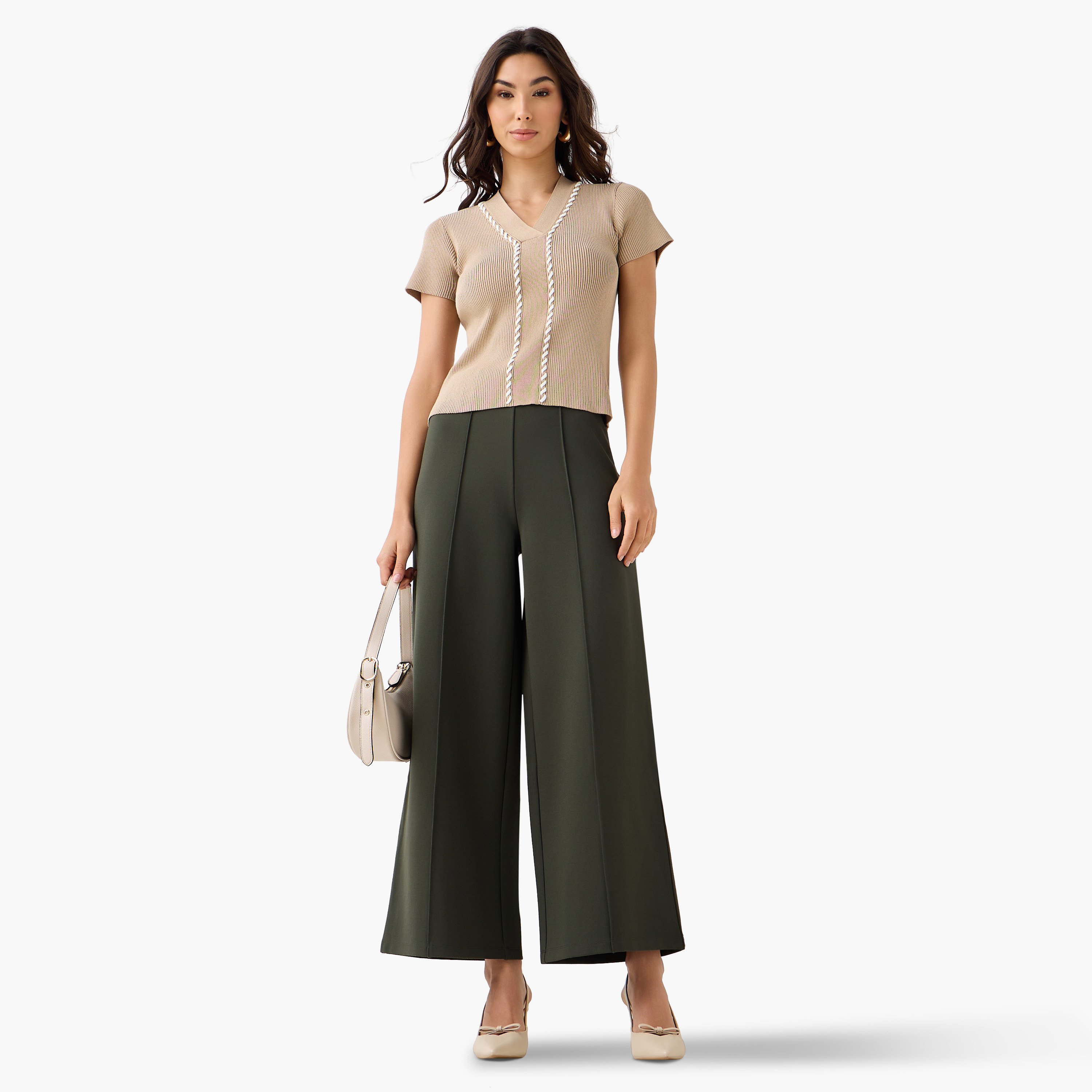 تيشيرت بقصة عادية وتفاصيل حبل-women-clothing-tshirts-image-2